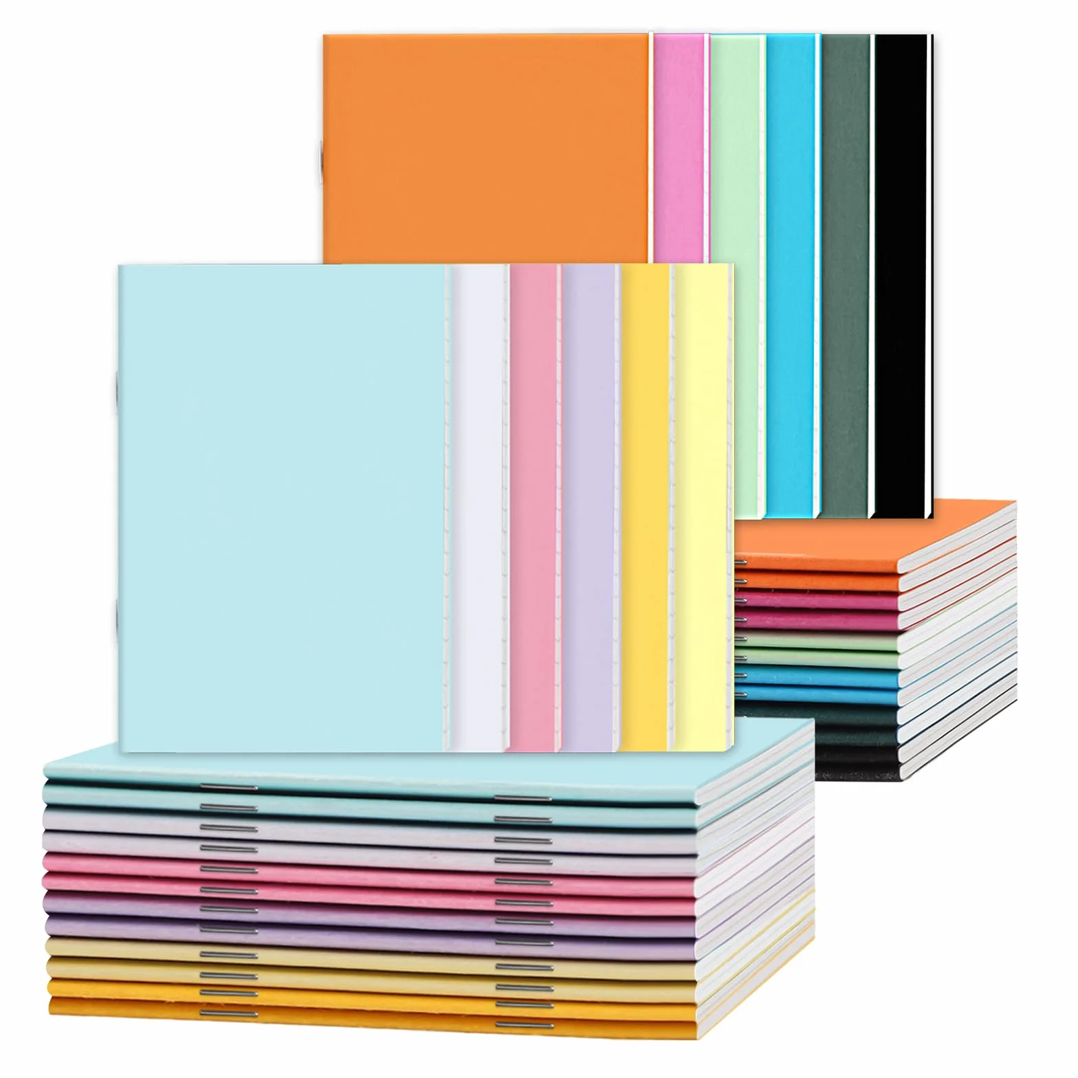 Yoosso Lot de 24 mini cahiers 32 pages bloc-notes de poche 14 x 8,9 cm