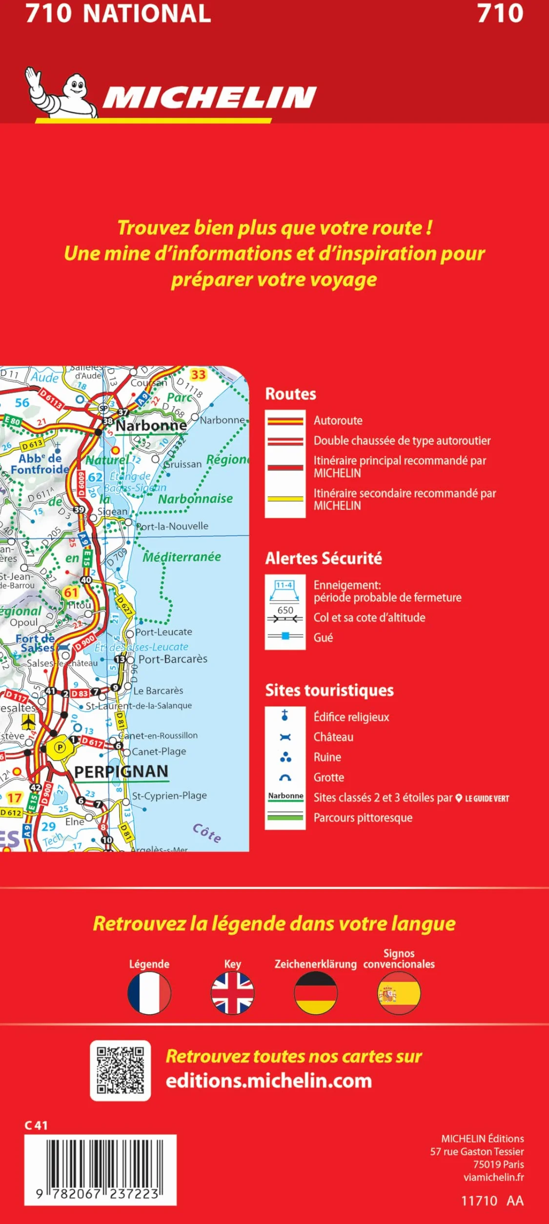 Carte Nationale France détaillée 1/800 000