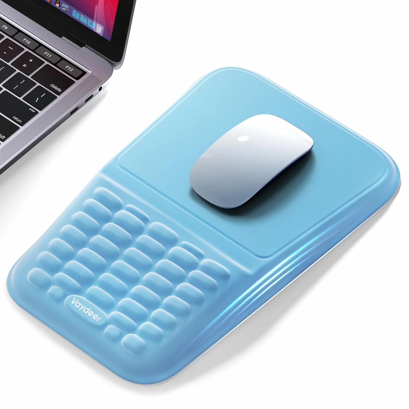 VAYDEER Repose-poignet Ergonomique Support en mousse à mémoire Tapis de souris Anti-glissement Bleu