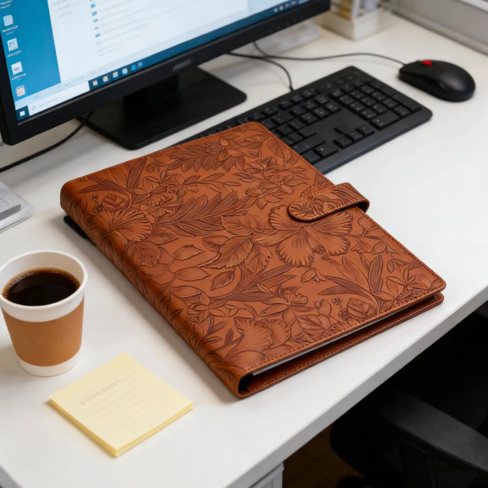 VANRA Porte-documents Padfolio Faux Cuir avec Bloc-Notes Organiseur Documents Taille Lettre