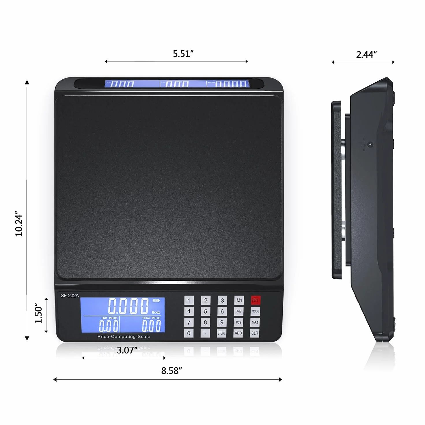 Digital Postal Scale 30kg/66lb Dual Screens PCS Counting Portable Commercial Scale