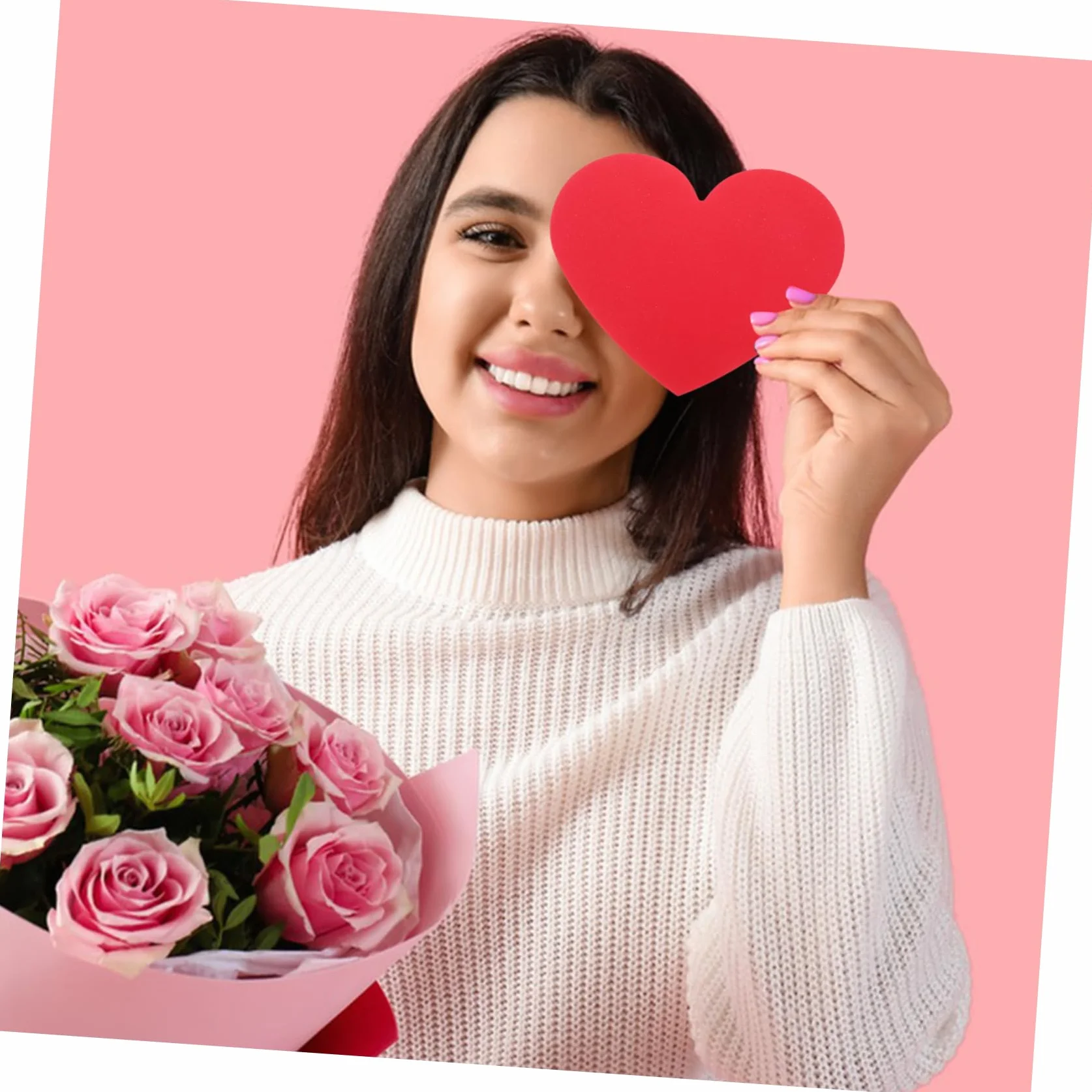 Angoily Lot de 40 Cartes en Forme de Coeur Saint-Valentin Cartes d'amour avec Espace Message Décoration Murale Papier de Vœux Rouge