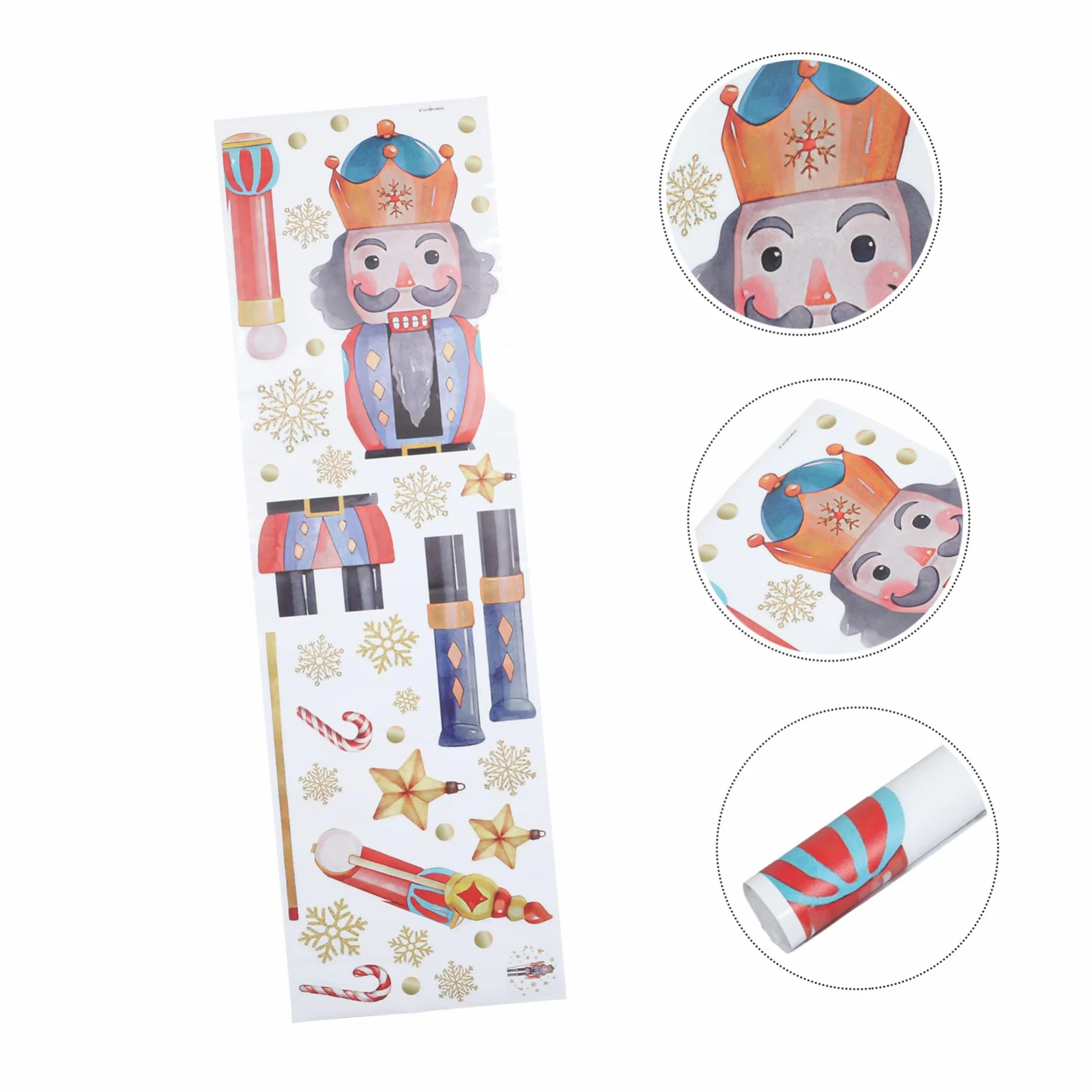 Décorations Murales Noël Casse-noisette Stickers Fenêtre Porte Faciles à Poser