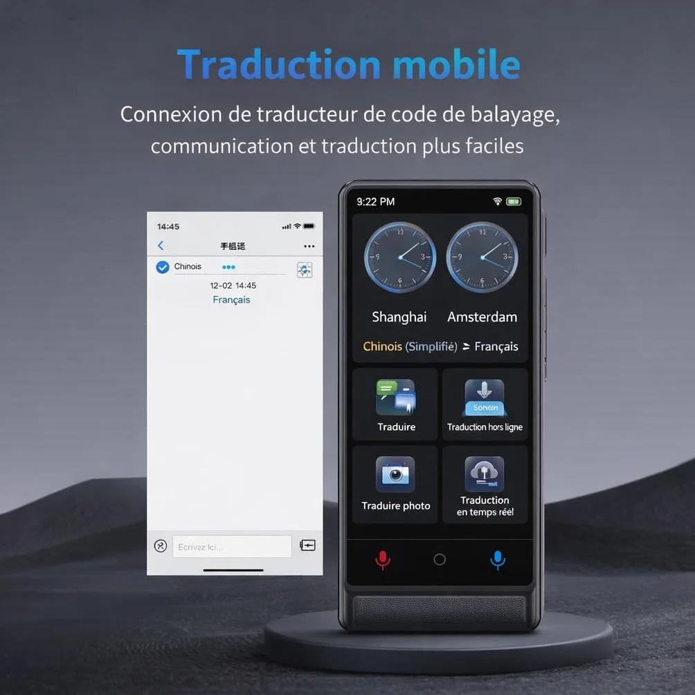 Traducteur Vocal Instantané 2026 142 Langues Online 22 Offline Écran Tactile 4 Pouces sans WiFi