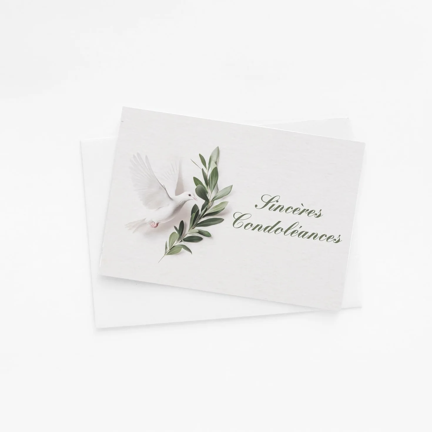 Cartes de condoléances avec enveloppes lot de 5 - Fabriquées en France - Papier écologique haut de gamme