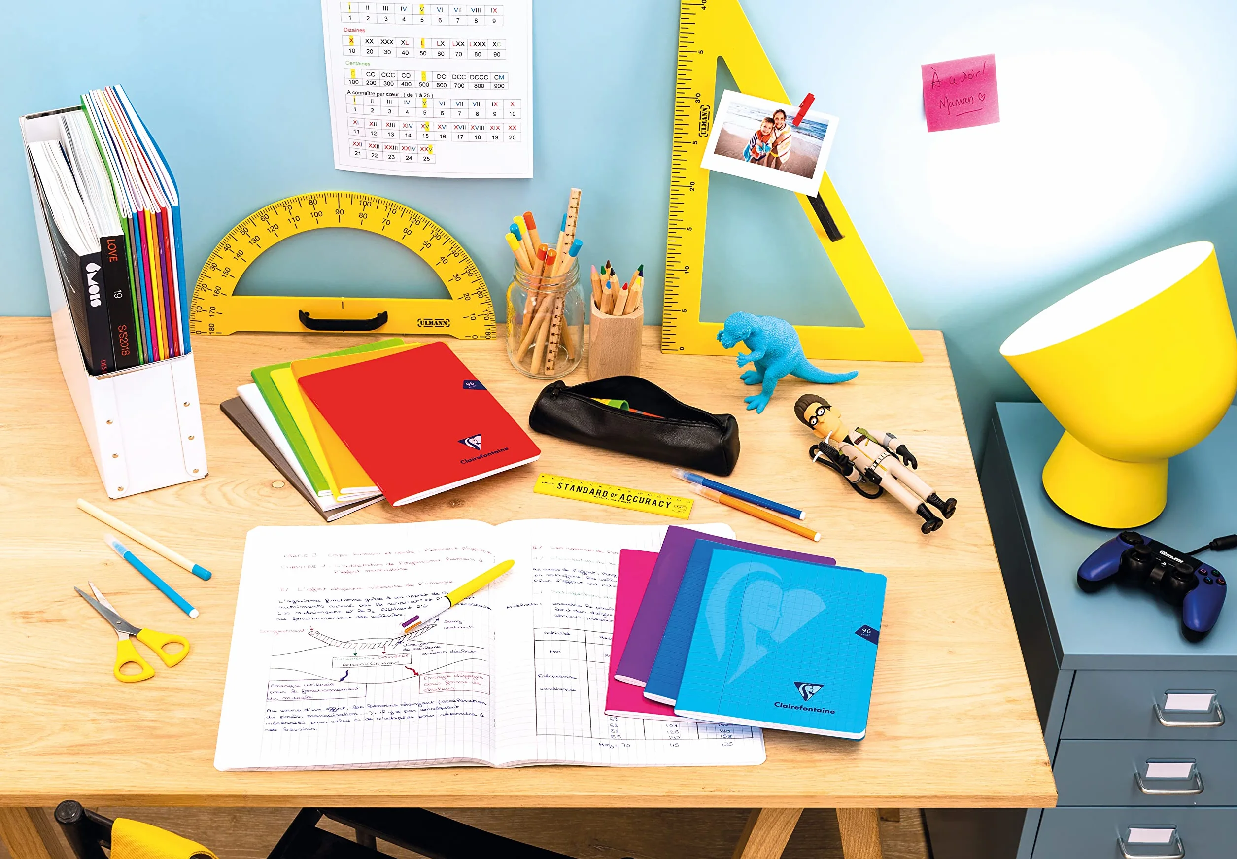 Clairefontaine Cahier Brochure Cousu Fil Mimesys 24x32 cm 192 Pages Grands Carreaux Papier Blanc 90 g Couverture Polypro