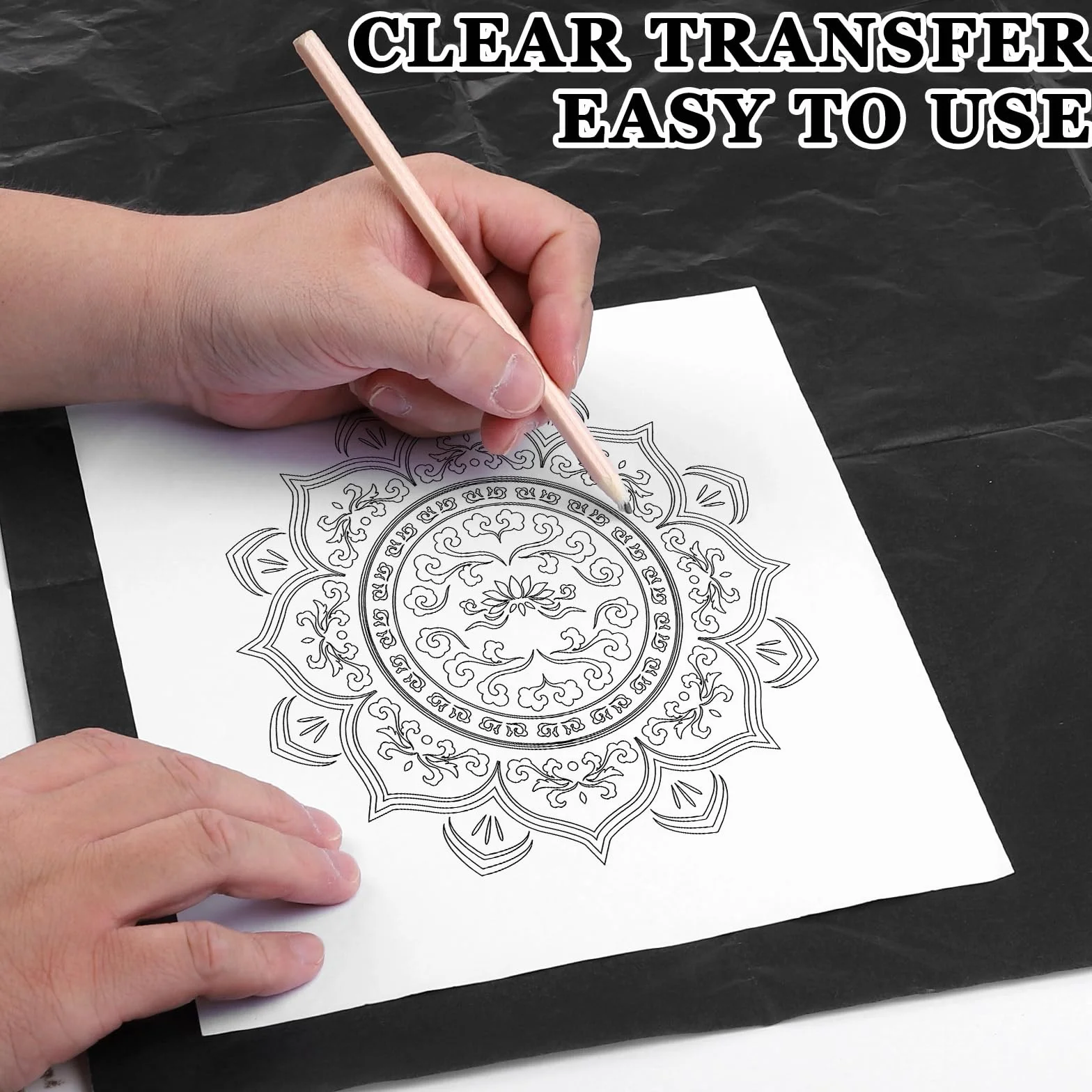 Papier carbone ciré noir 50,8 x 91,4 cm lot de 5 feuilles pour dessin traçage transfert