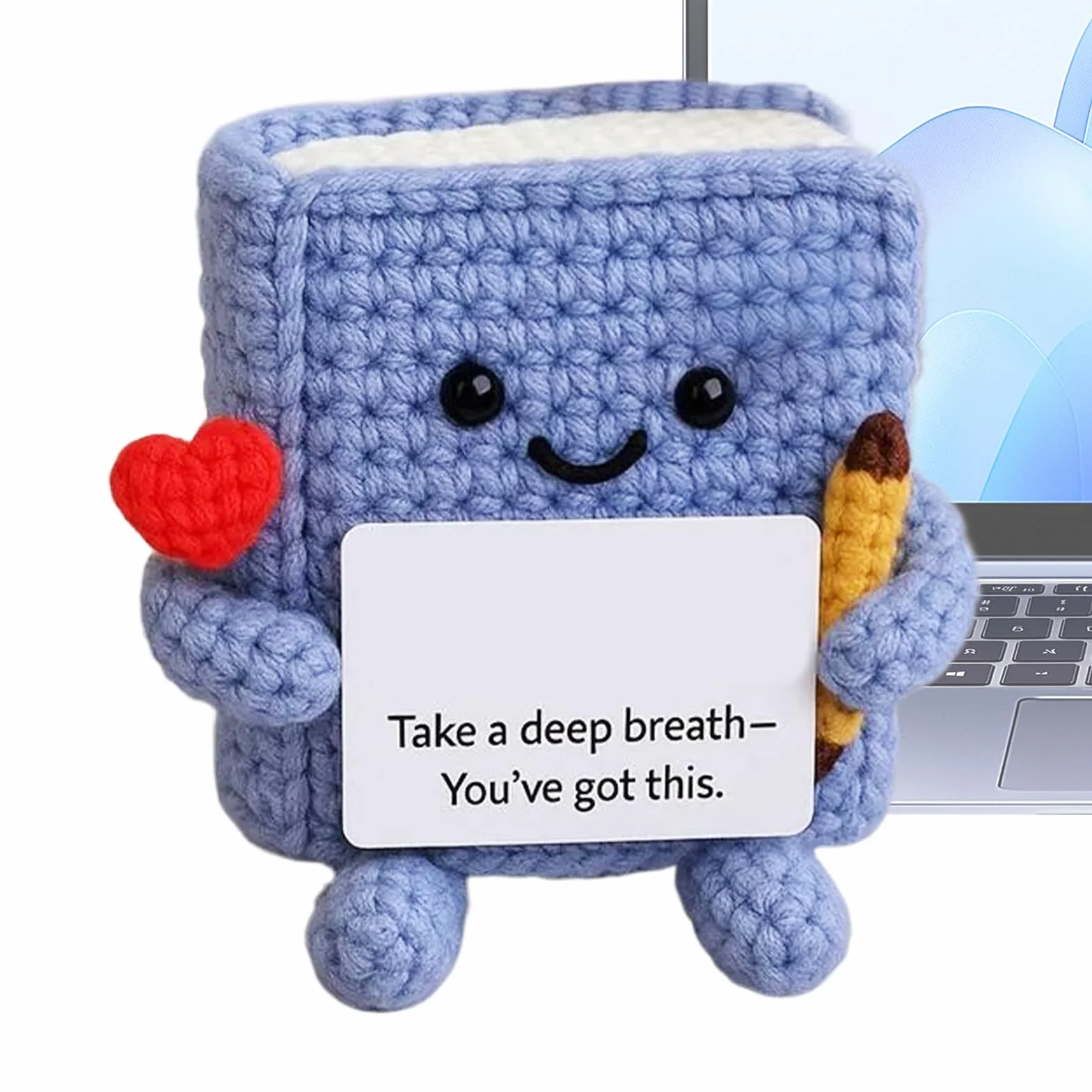 Huxibai Crochet motivant - Petit livre à crochet positif, décoration amusante pour bureau, cadeau d'anniversaire