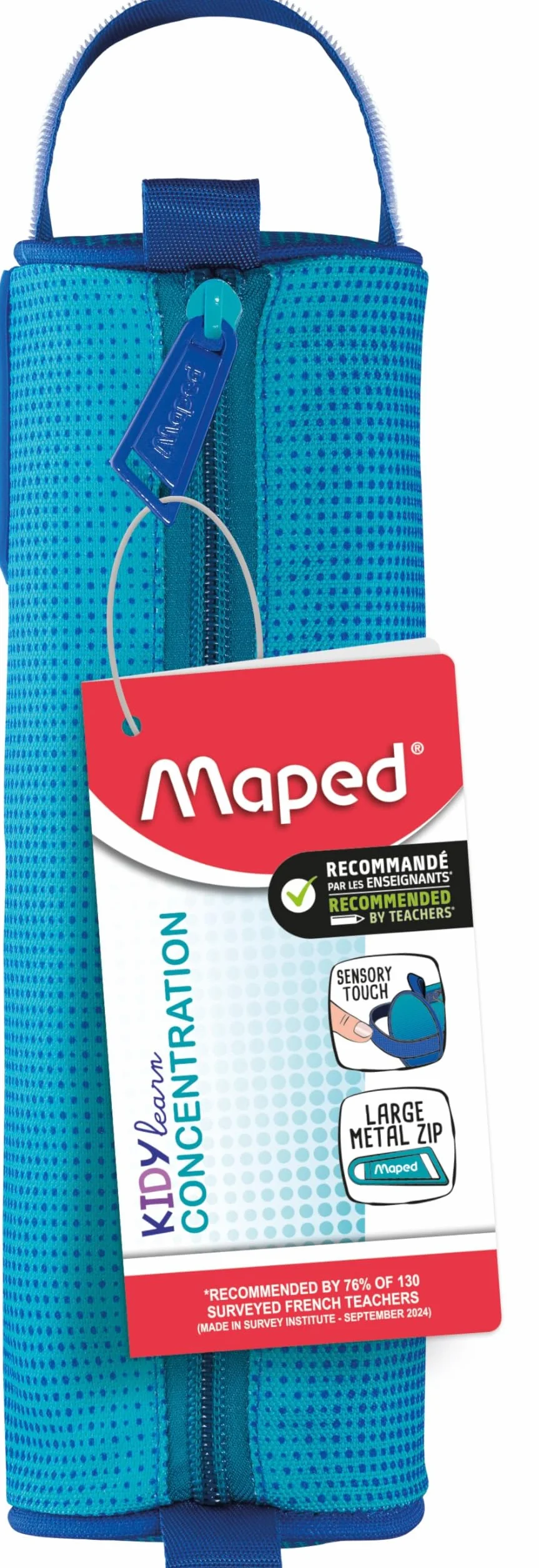 Maped Trousse Kidy Learn Concentration 22.5cm x 7.5cm Fermeture Robuste Anse Tissu