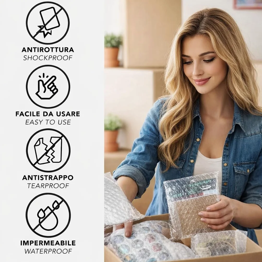IPEA Rouleau Papier Film à Bulles 20 Mètres x 30 cm 55 g/m² pour Emballage et Protection
