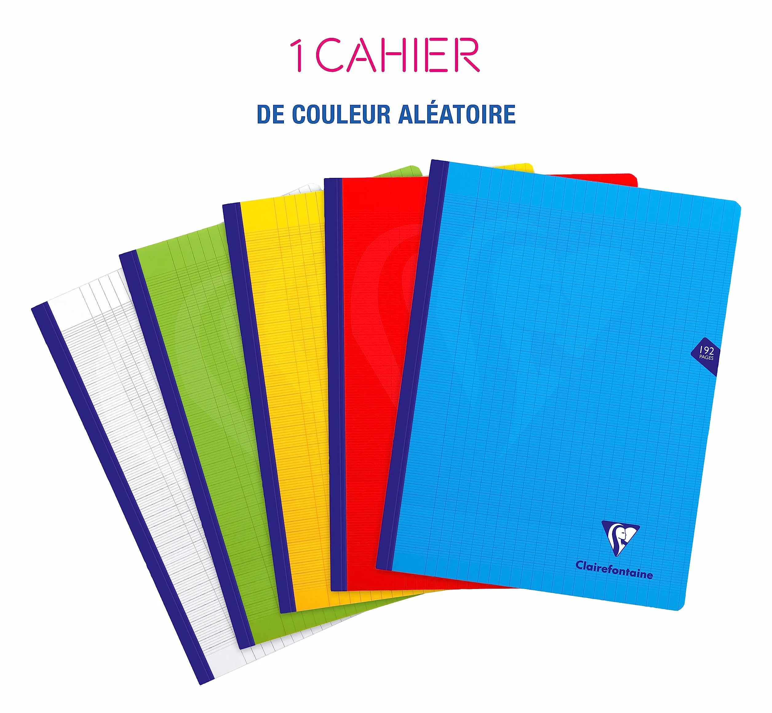 Clairefontaine Cahier Brochure Cousu Fil Mimesys 24x32 cm 192 Pages Grands Carreaux Papier Blanc 90 g Couverture Polypro