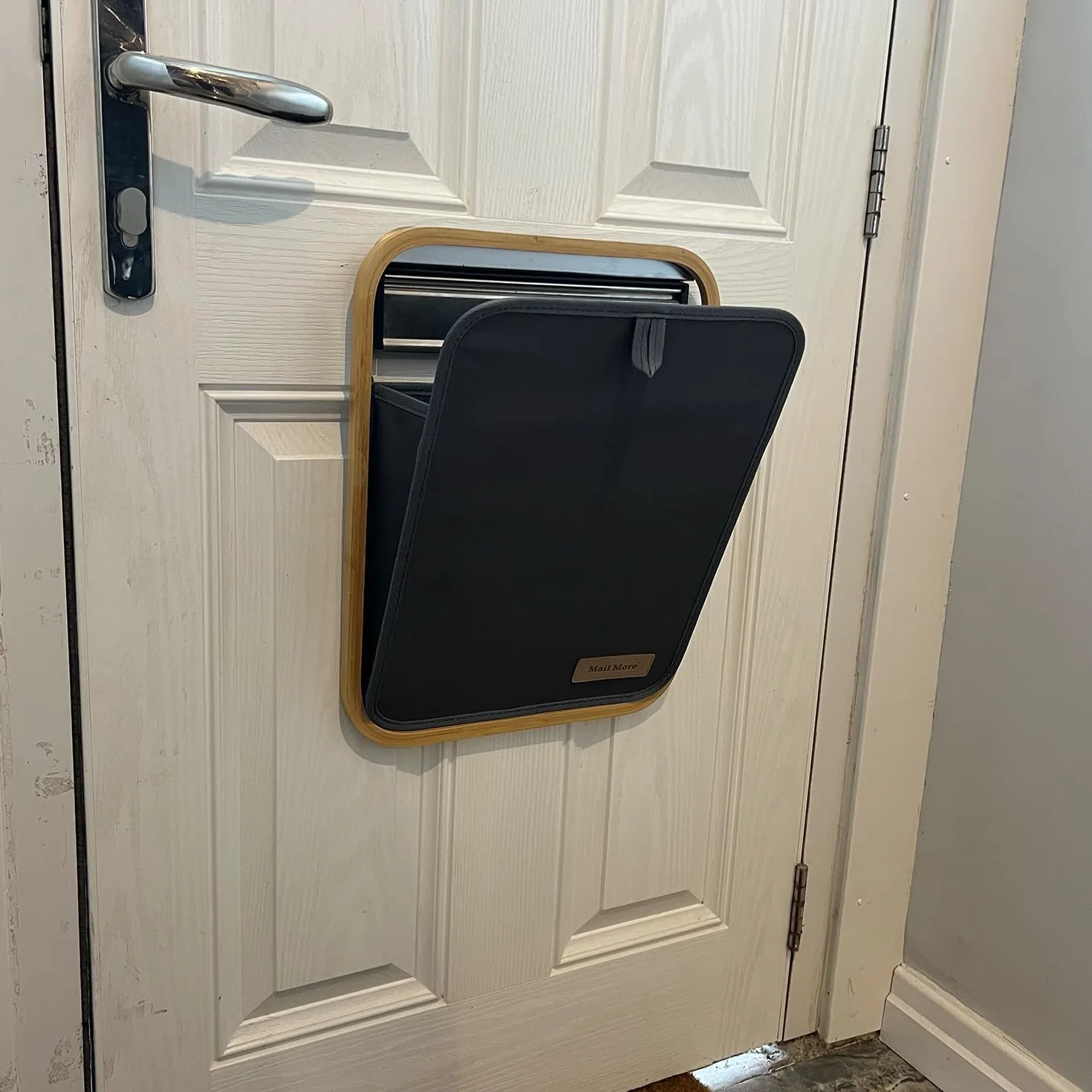 Corbeille à courrier en tissu de bambou pour porte d'entrée