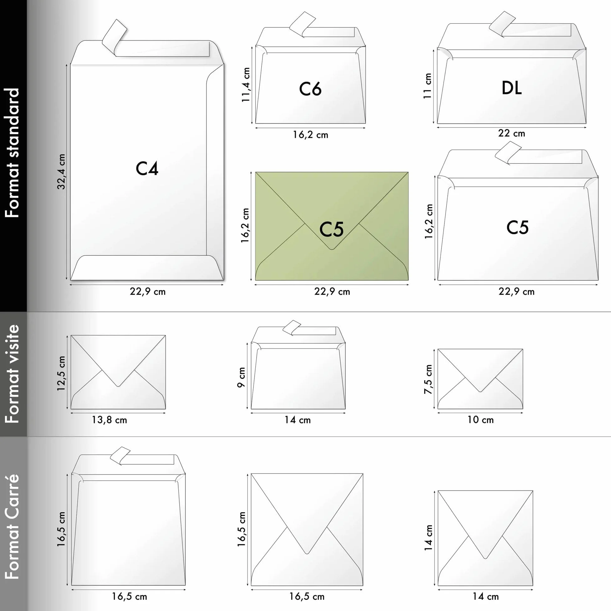 Clairefontaine Enveloppes C5 16,2x22,9cm 120g/m² Roses Paquet de 20