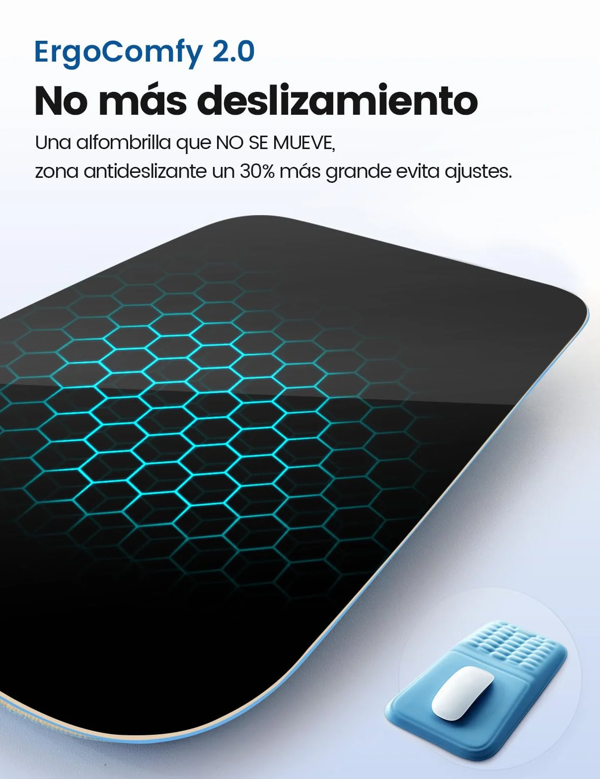 VAYDEER Repose-poignet Ergonomique Support en mousse à mémoire Tapis de souris Anti-glissement Bleu