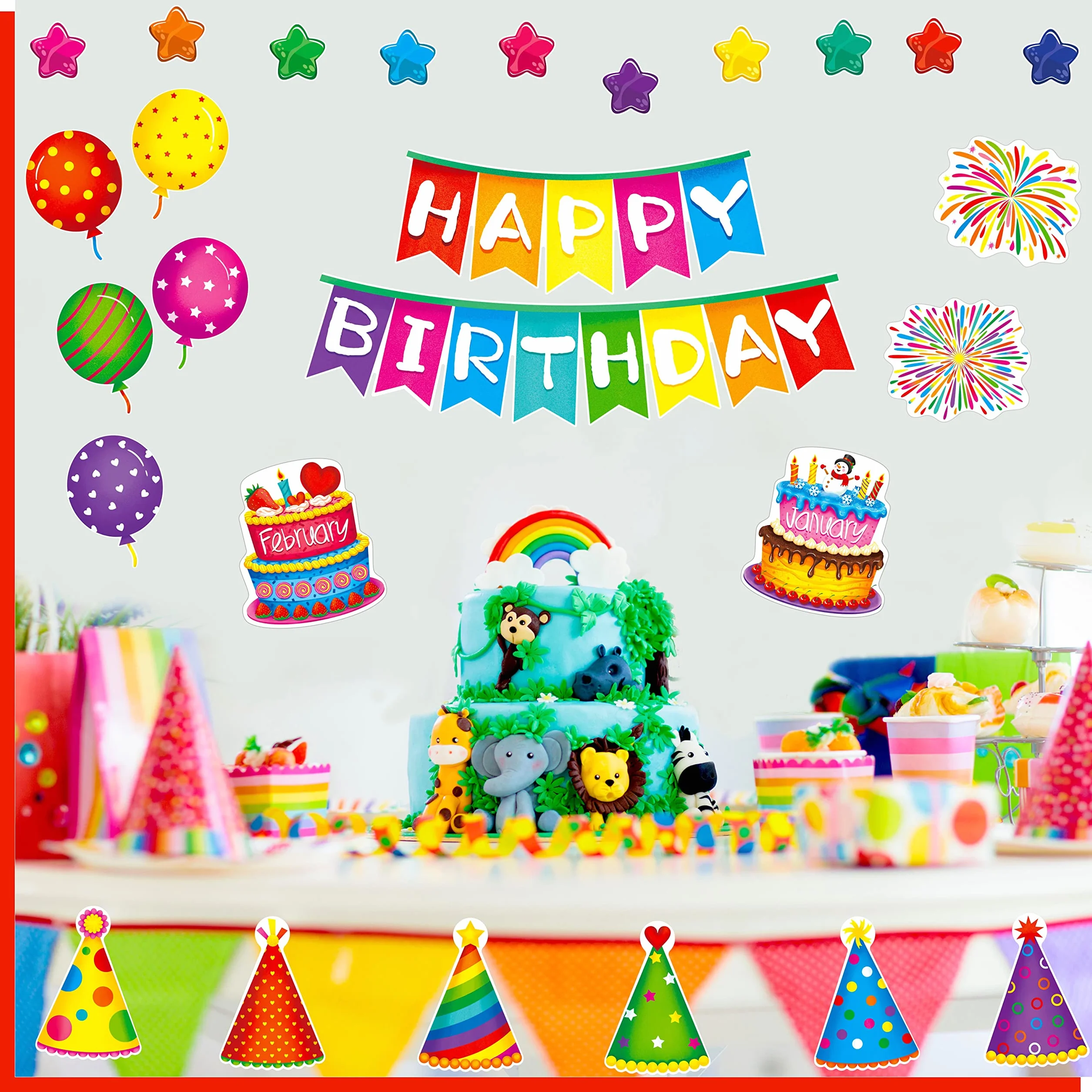 Joyeux Anniversaire Tableau D'affichage 39 PCS Décoration Fête Anniversaire