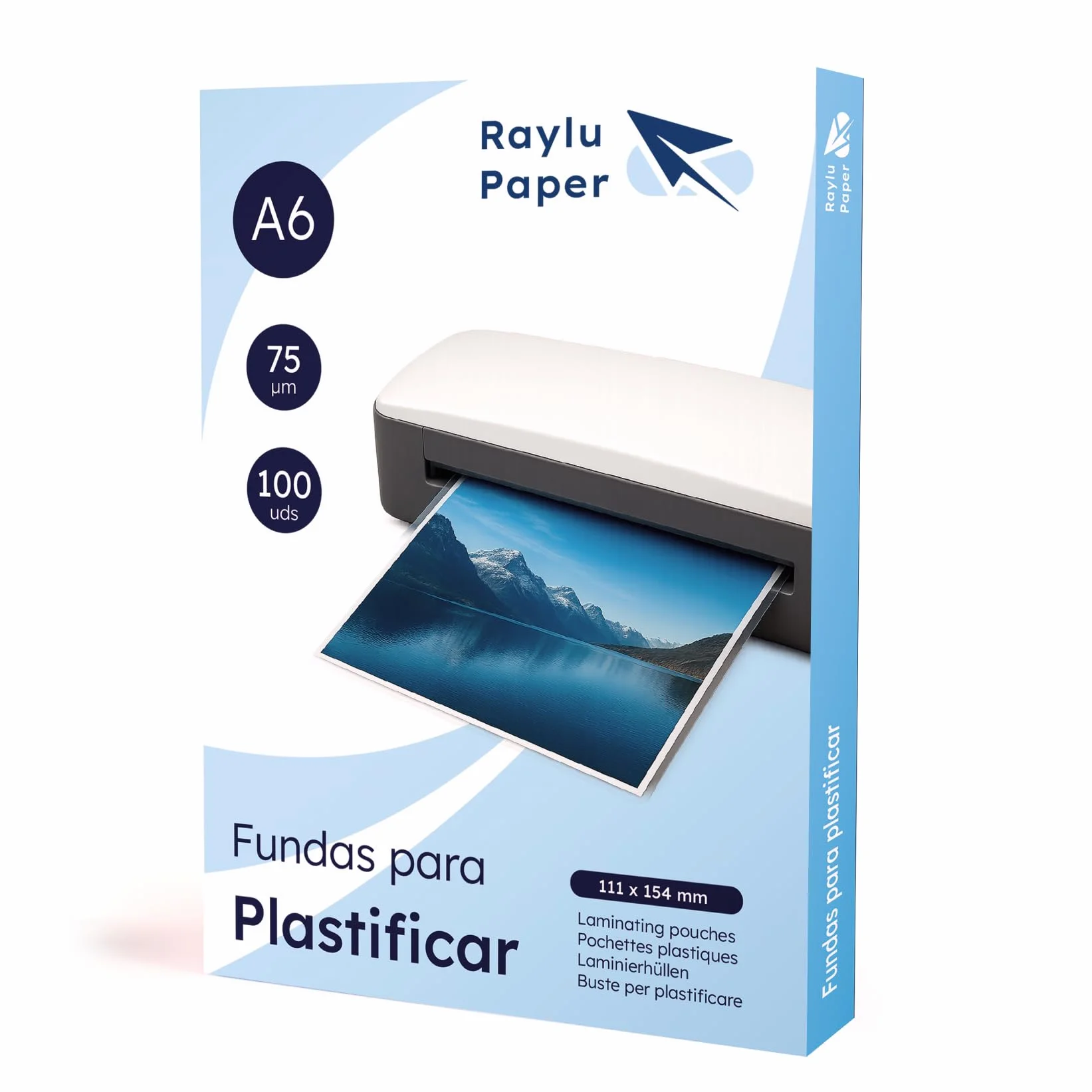 Lot de 100 Pochettes de Plastification Transparentes Brillantes A6 75 Microns Imperméables
