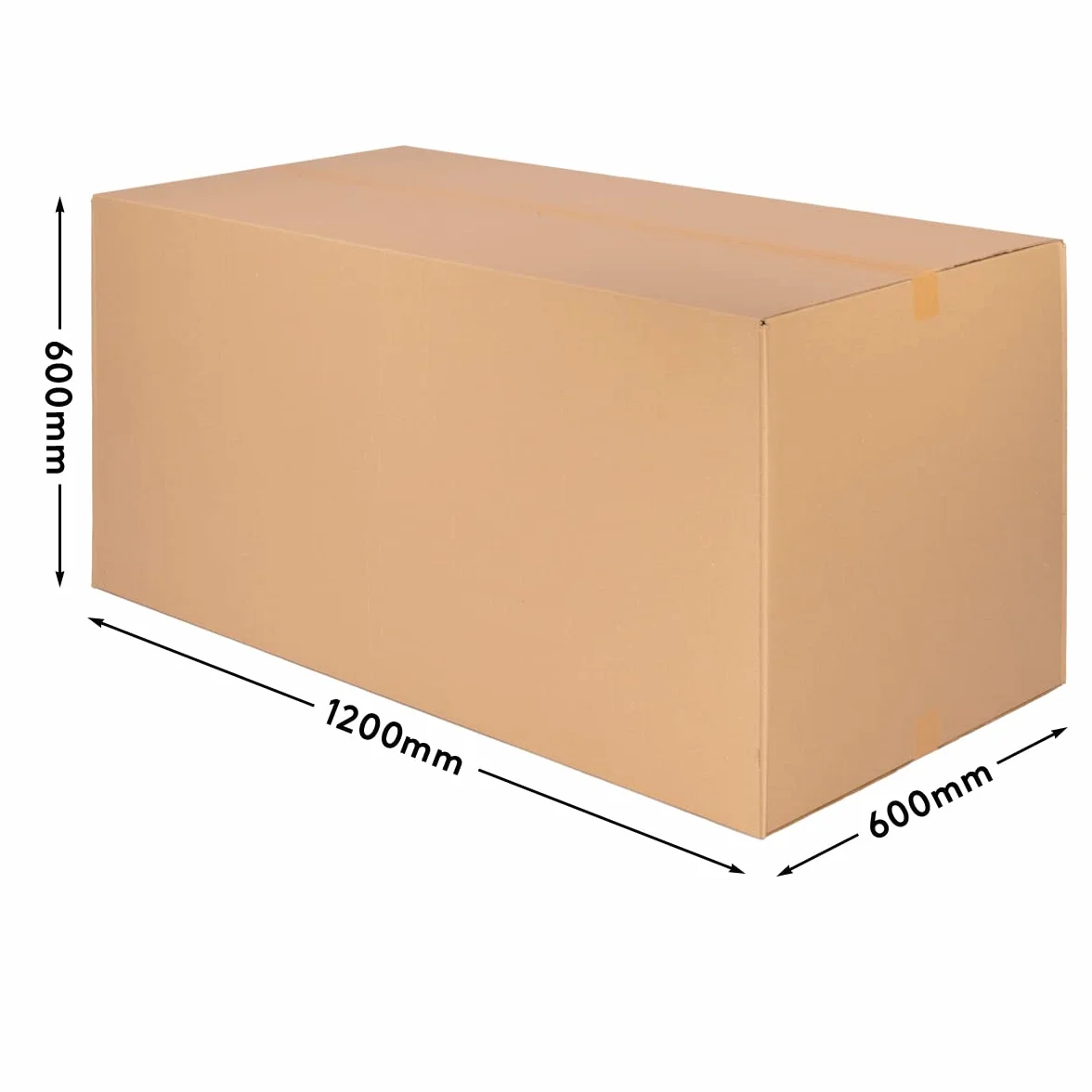 Carton pliable 1200 x 600 x 600 mm Arbre BC rainure hauteur 200, 400 mm DHL marron