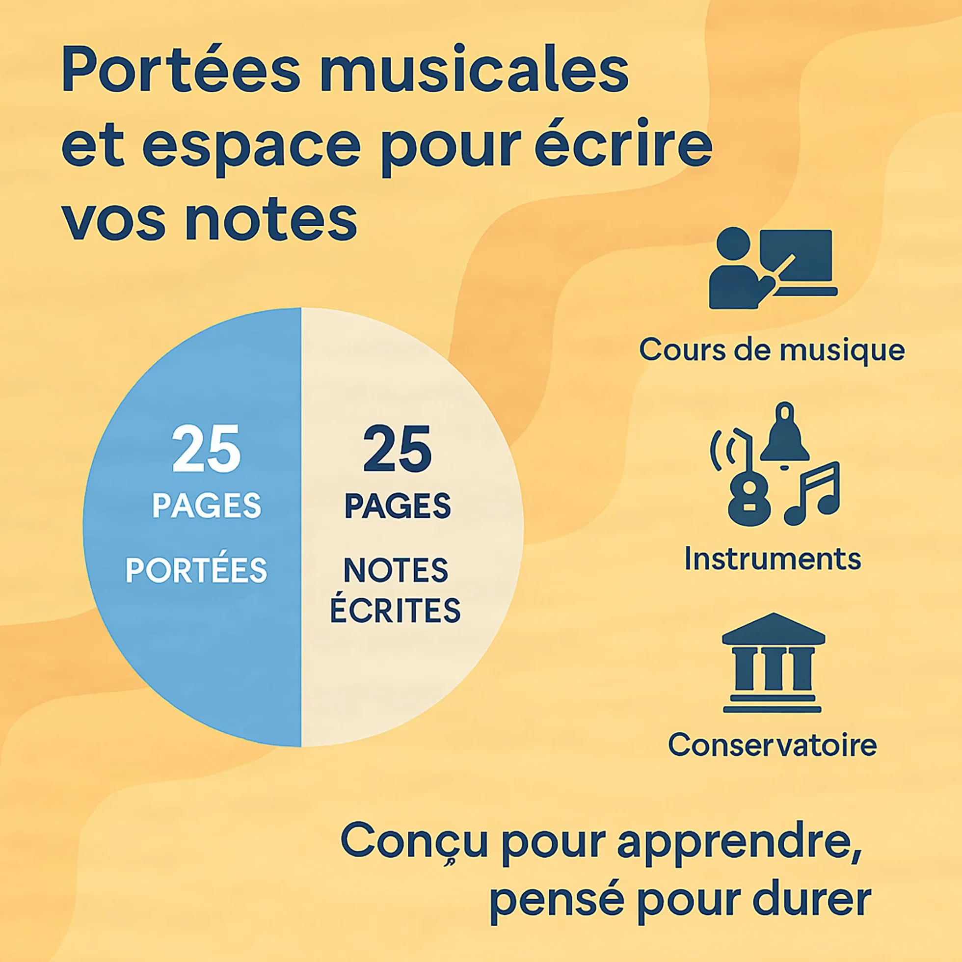 Cahier de Musique 50 Pages Portées 17x22 cm Couverture Couleur Personnalisable Violon
