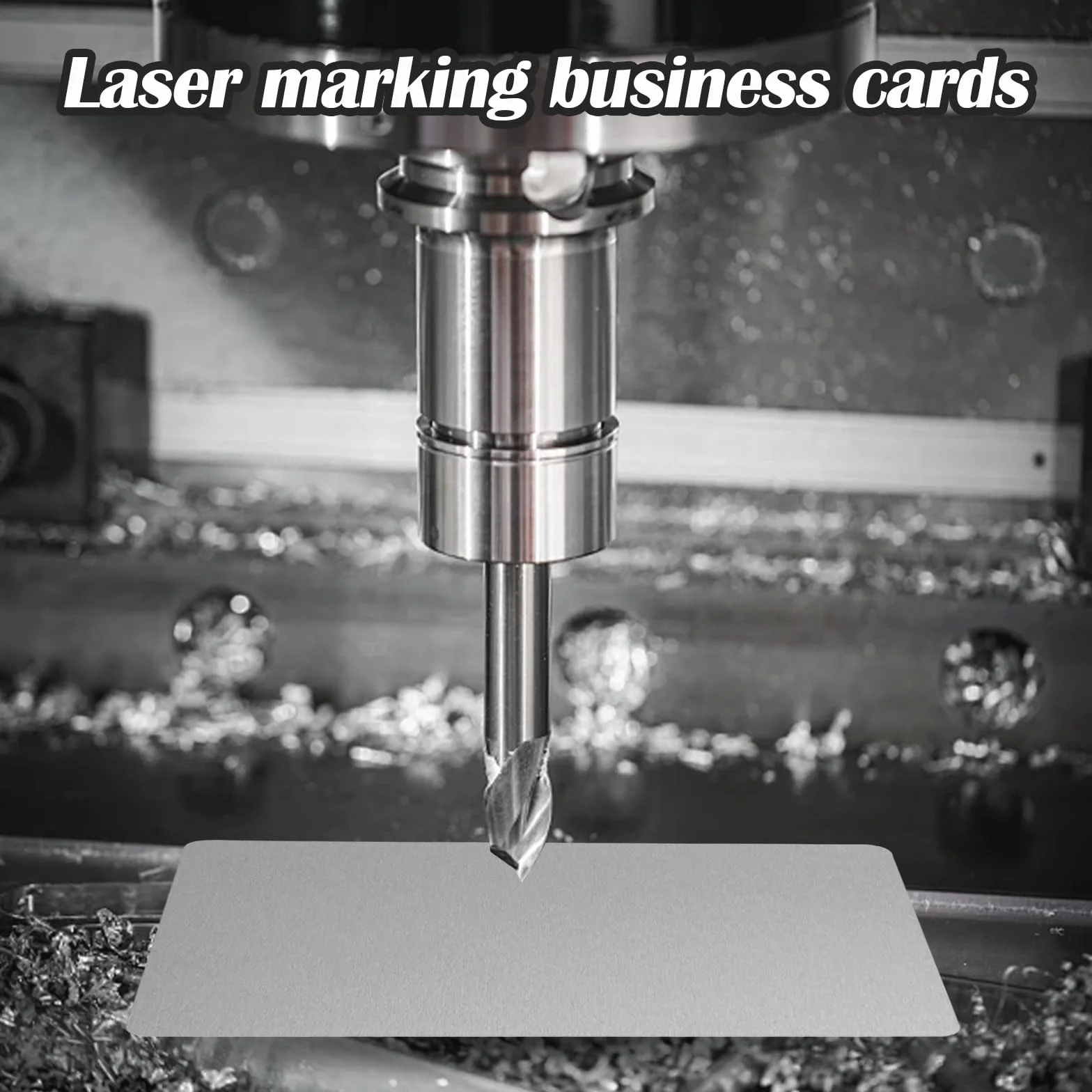 Cartes de visite métalliques vierges 50 pièces 8,6 x 5,4 cm alliage d'aluminium argent gravure laser