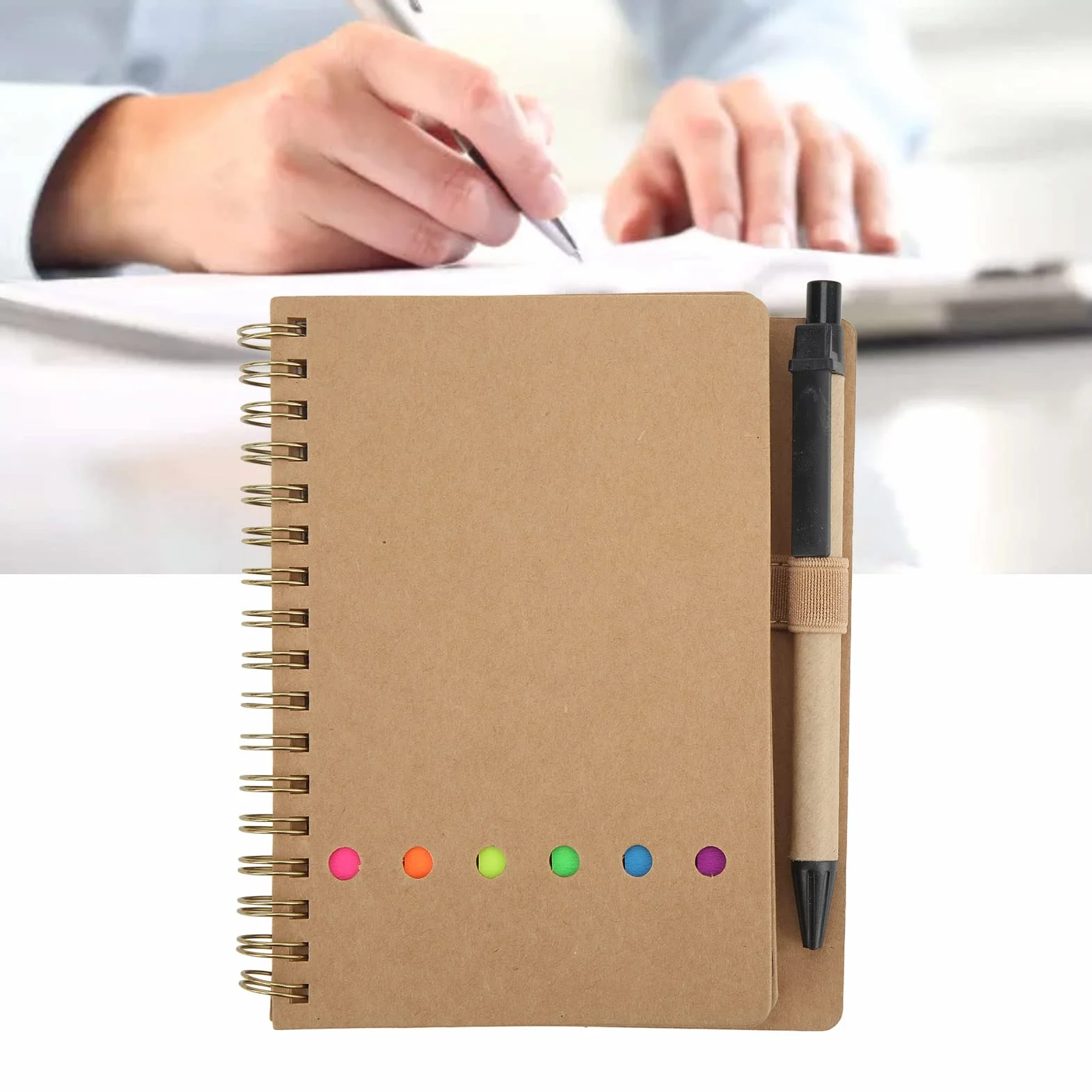 Cahier à spirale ligné couverture kraft 5x6 pouces bloc-notes steno business café