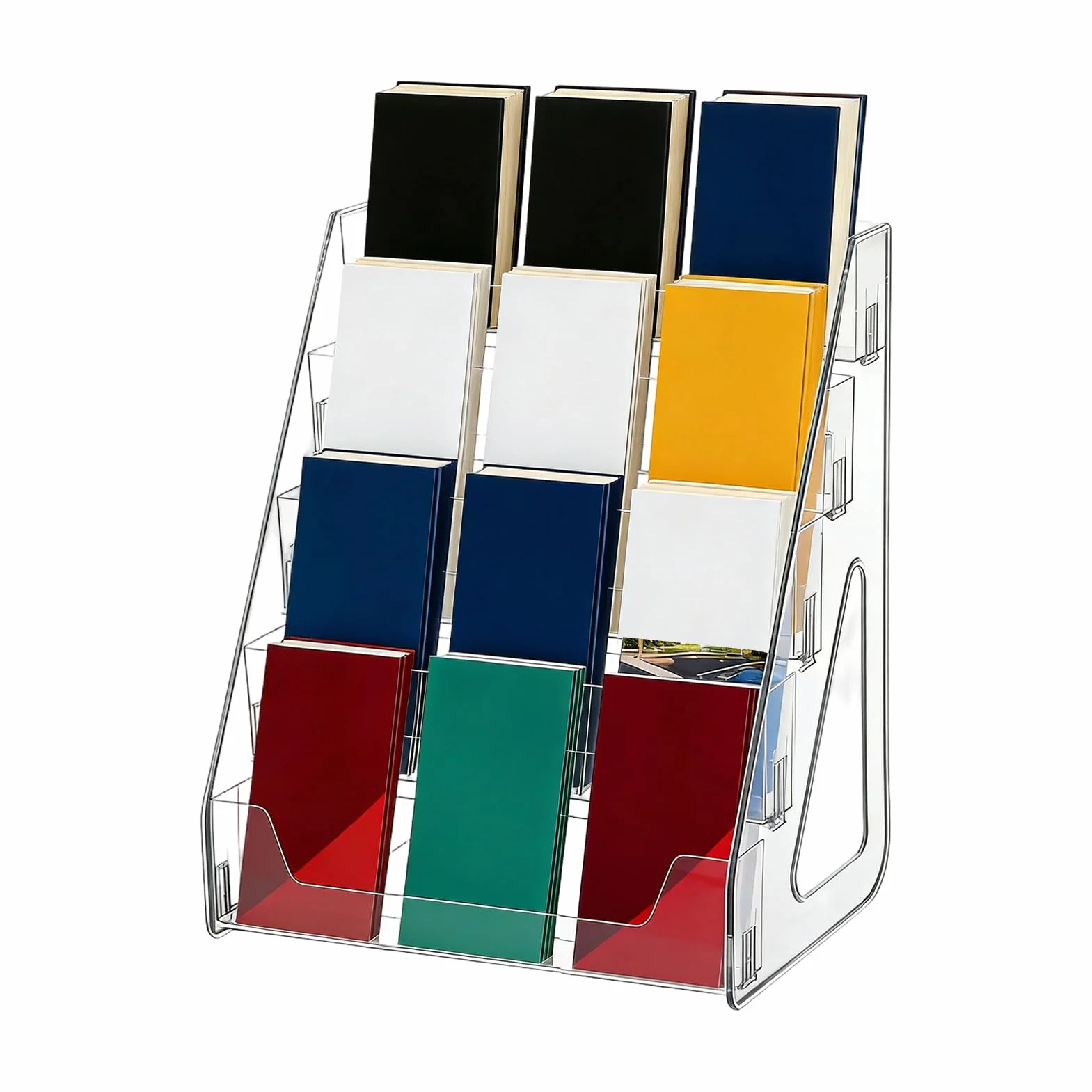 Brochure Stand 5-Tier Tabletop Literature Display Rack 33x30.5x21.5cm Non-Slip