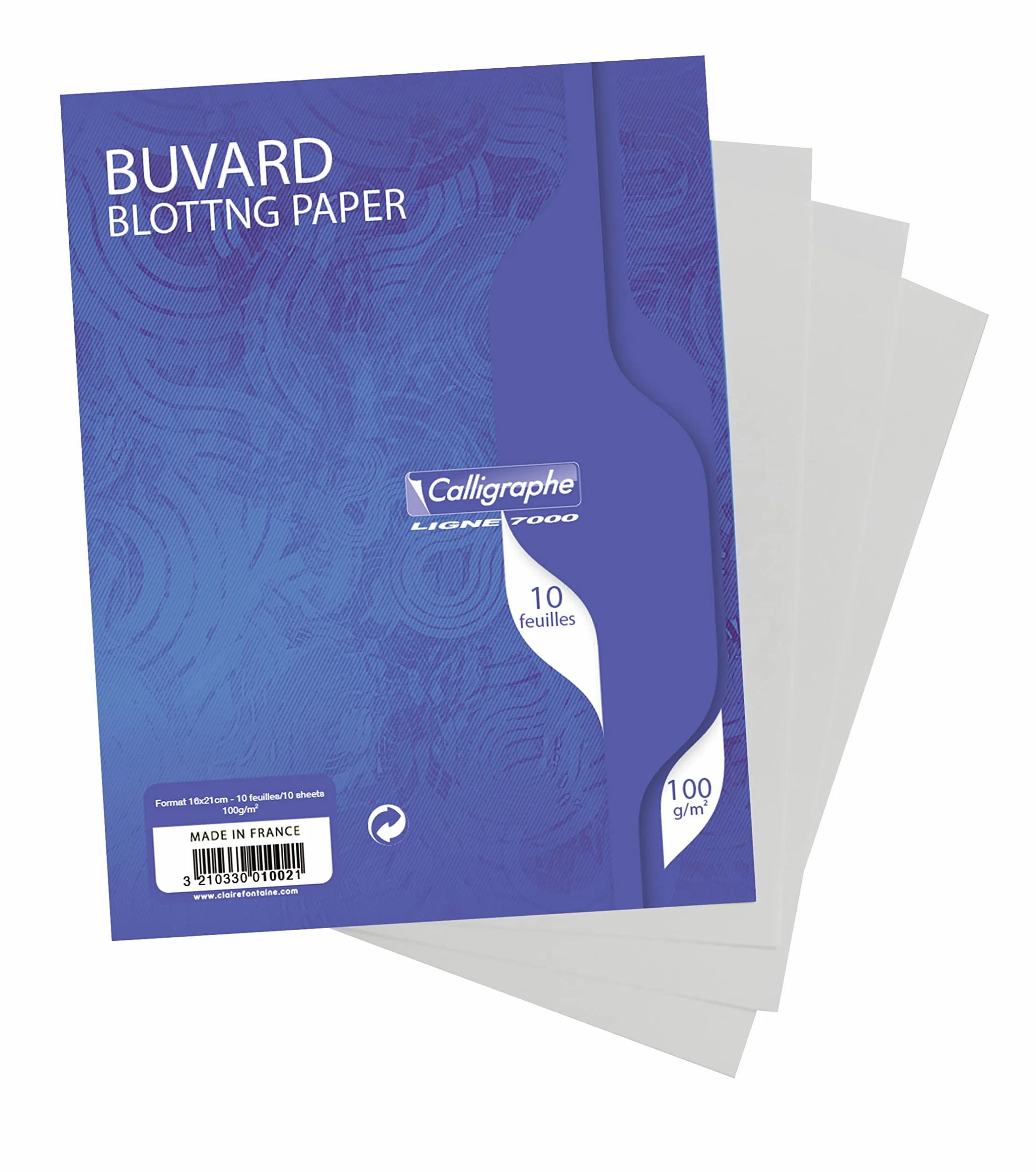 CLAIREFONTAINE Sachet 10 buvards blanc 16x21 100g