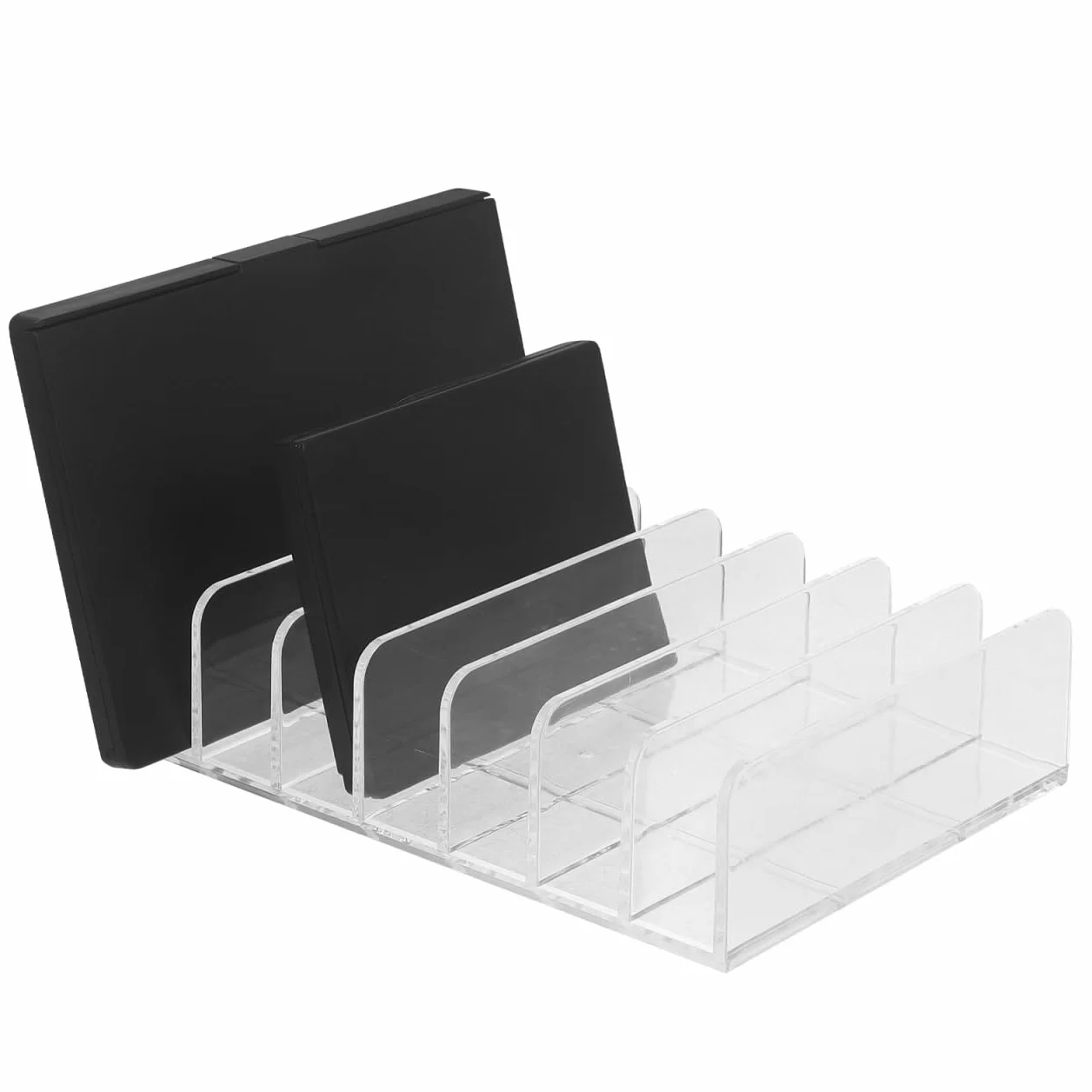 Organisateur De Courrier en Acrylique Transparent 2 Pièces 7 Compartiments pour Bureau Compact