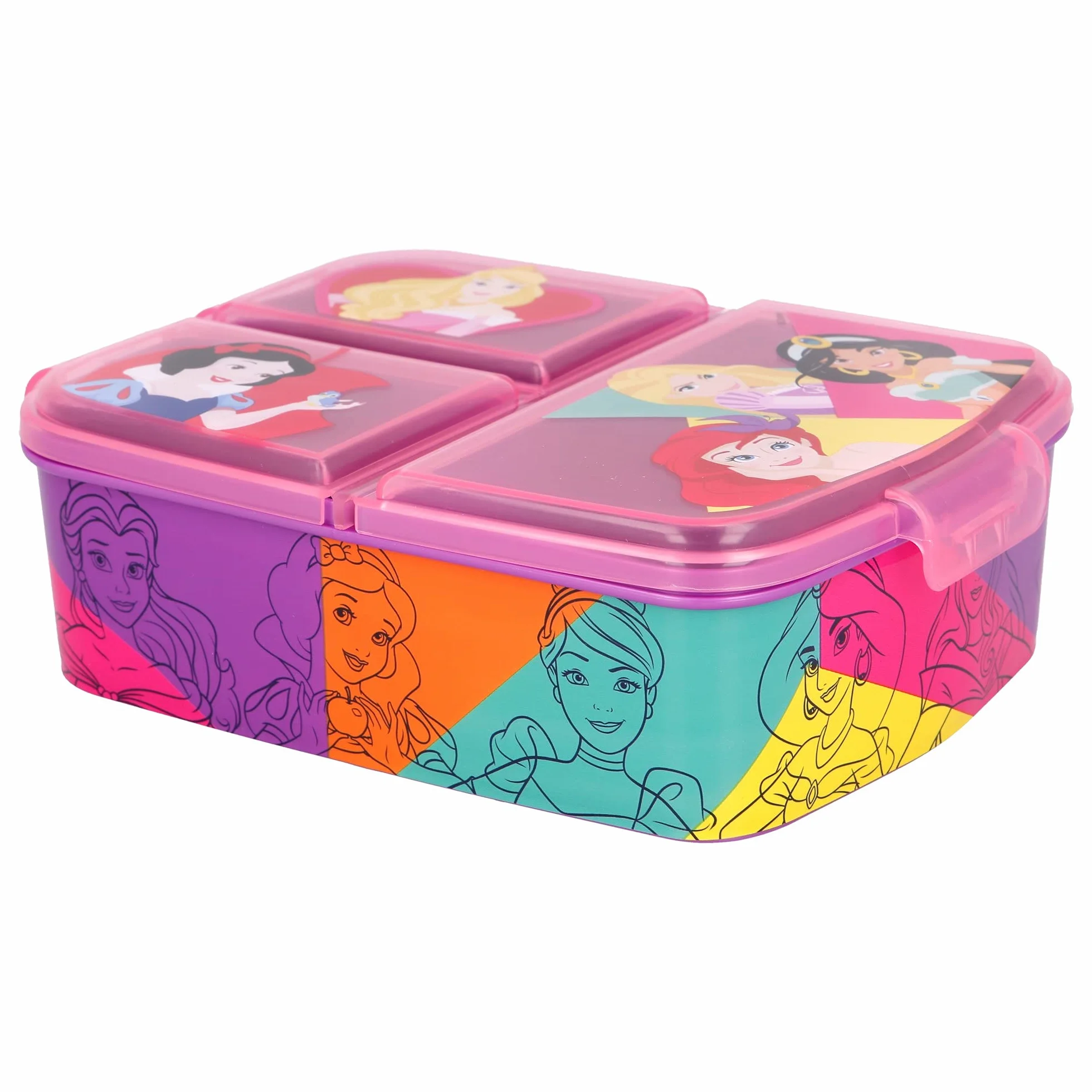 Boîte à Sandwich Princesses Disney Enfant 3 Compartiments 2156ml - Lunch Box Scolaire Sans BPA