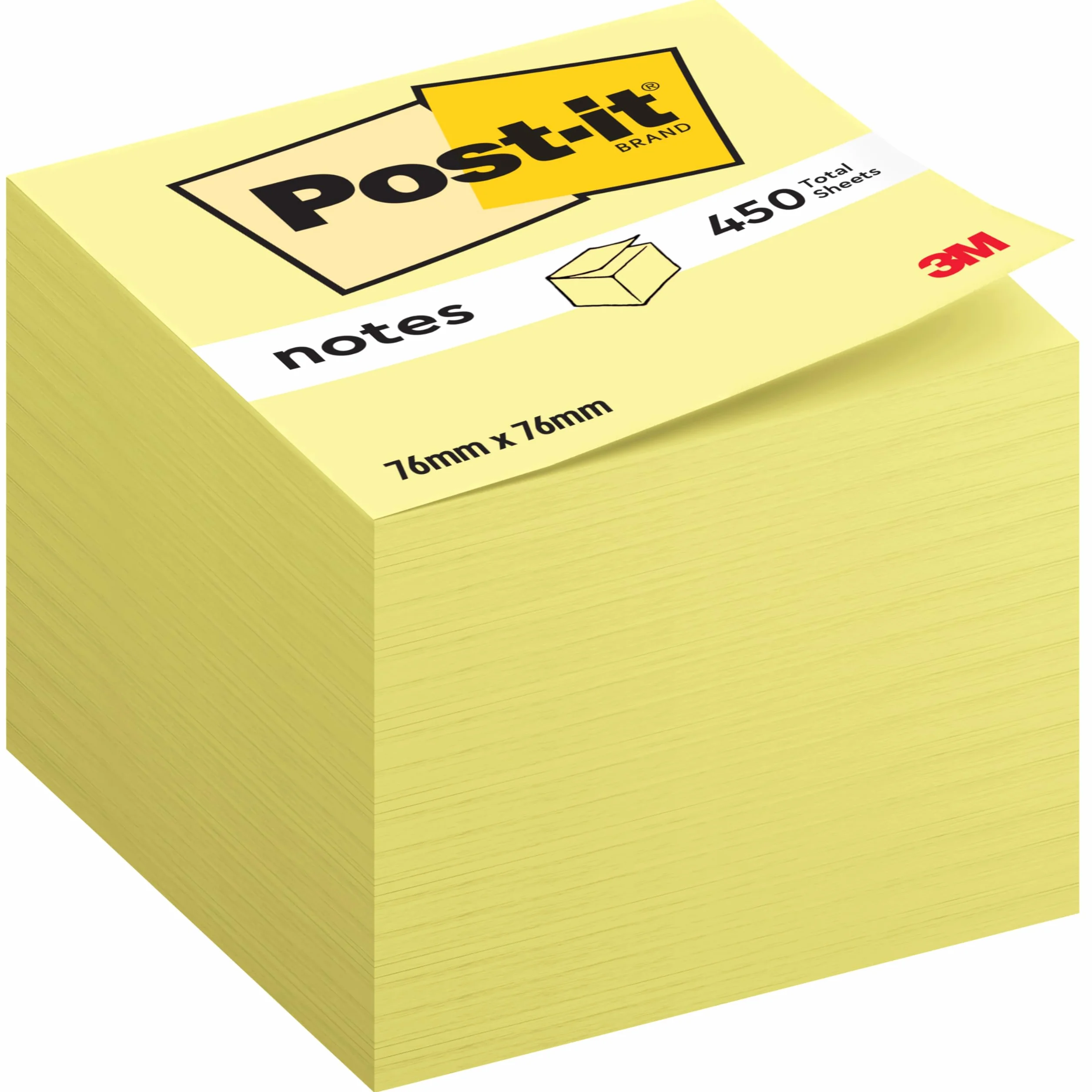 Post-it Notes Autocollantes Jaune Canari 450 Feuilles 76 mm x 76 mm