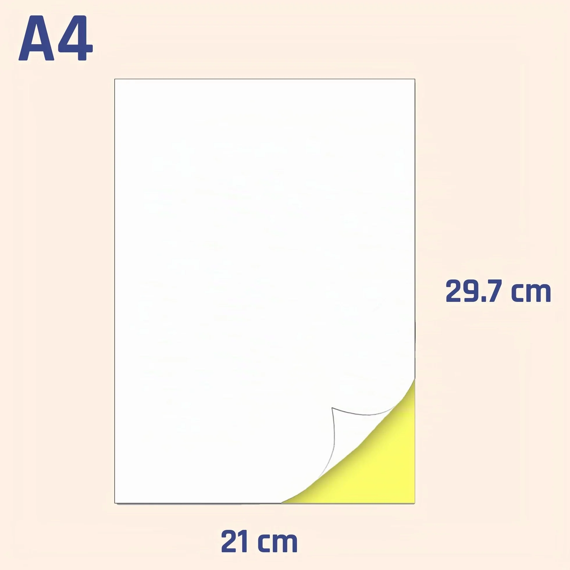 Papier Autocollant Imprimante Blanc A4 210 x 297 mm 25 étiquettes