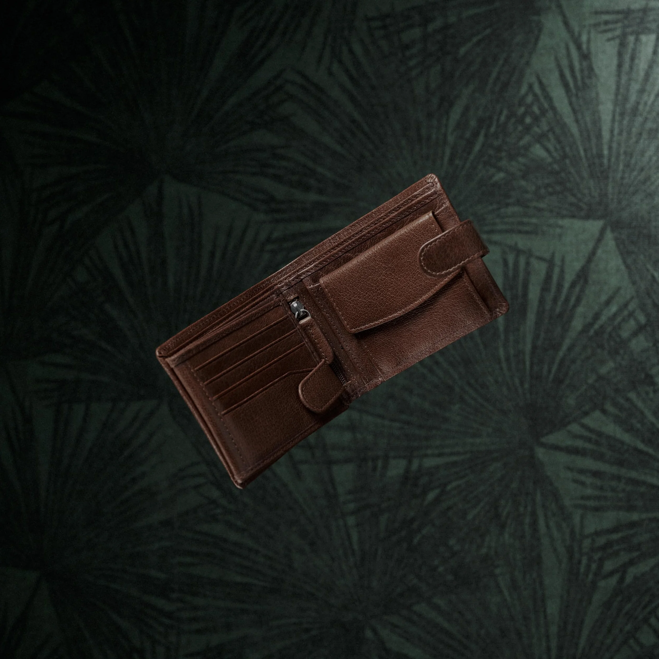 Portefeuille en Cuir Marron California Lucleon