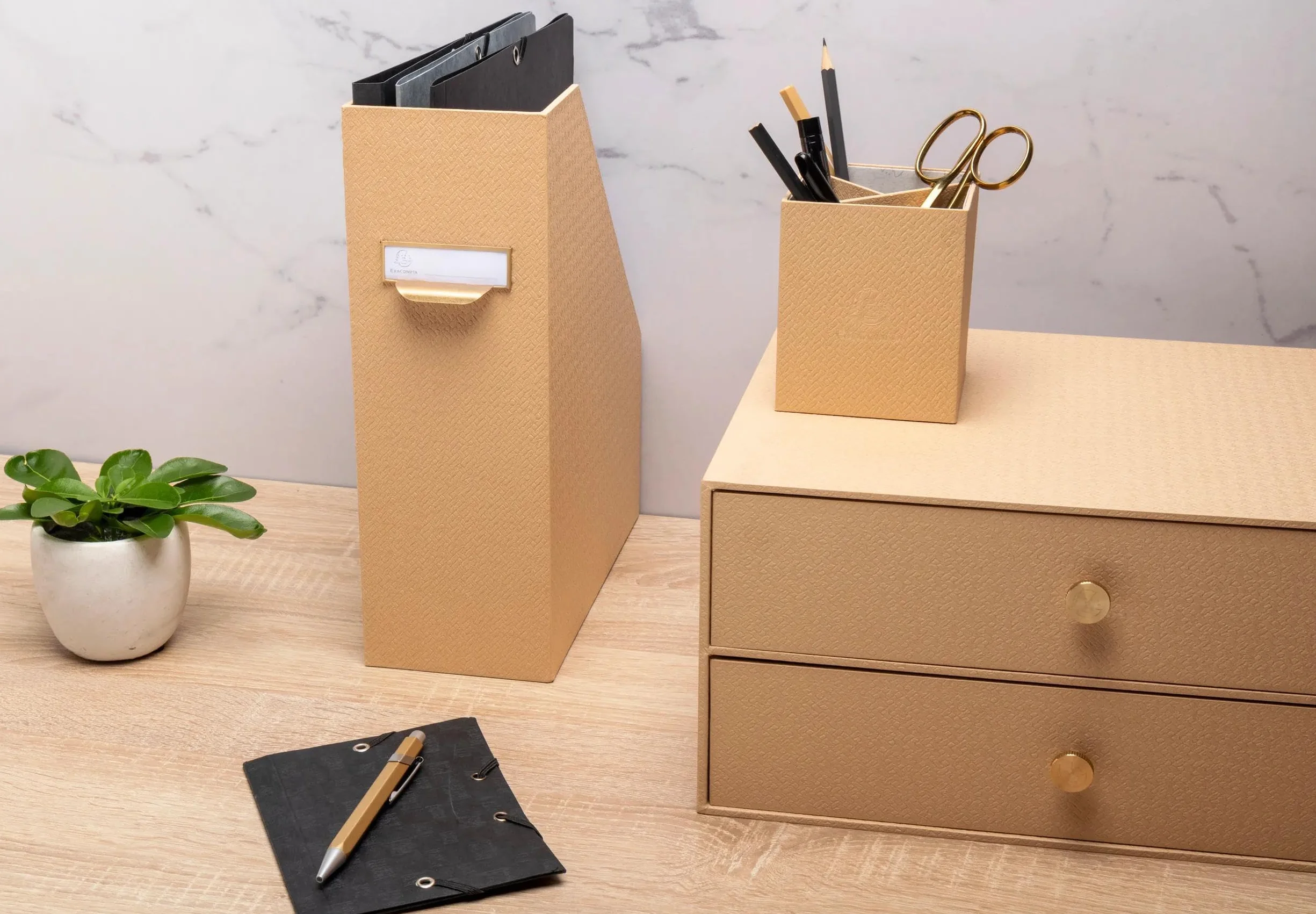 Exacompta Office By Me porte-revues carton 2 pièces A4 A4+ 31x25x10 cm beige