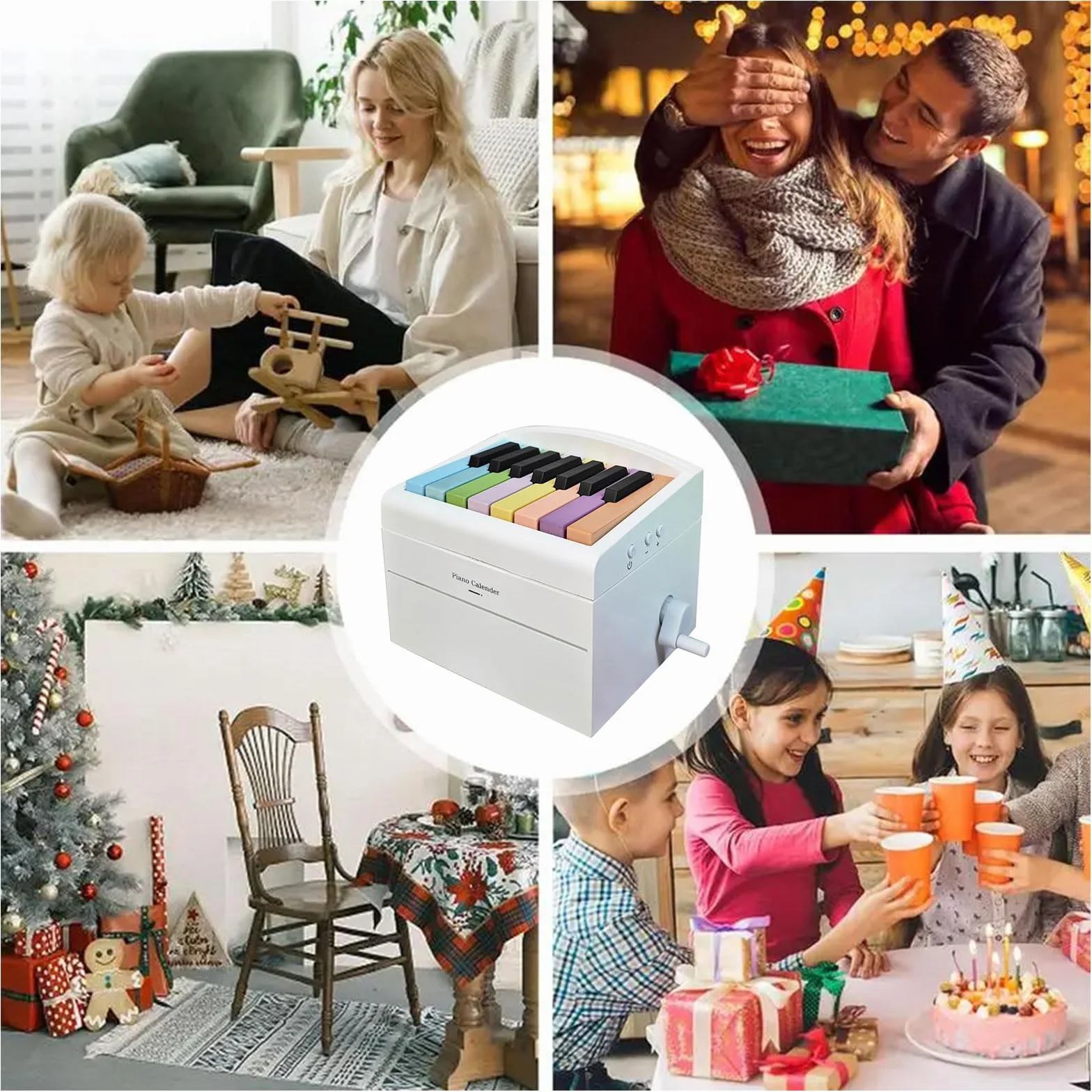 Calendrier de piano 2025 jouable, 52 partitions, bloc mémo 3D, chronomètre créatif, cadeau Noël anniversaire
