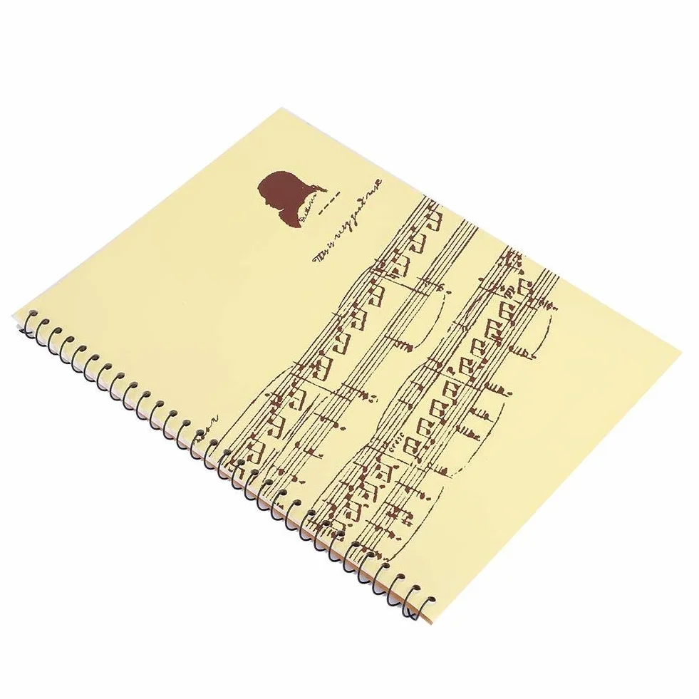 Cahier de manuscrit de notation musicale, partition de musique jaune 50 pages