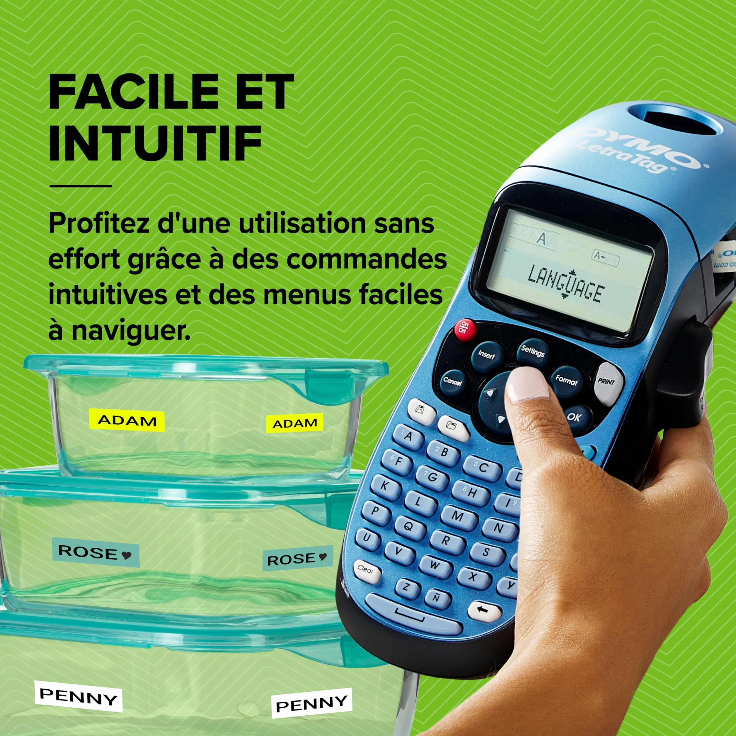 DYMO LetraTag LT-100H étiqueteuse portative imprimante d'étiquettes thermique sans encre clavier ABC