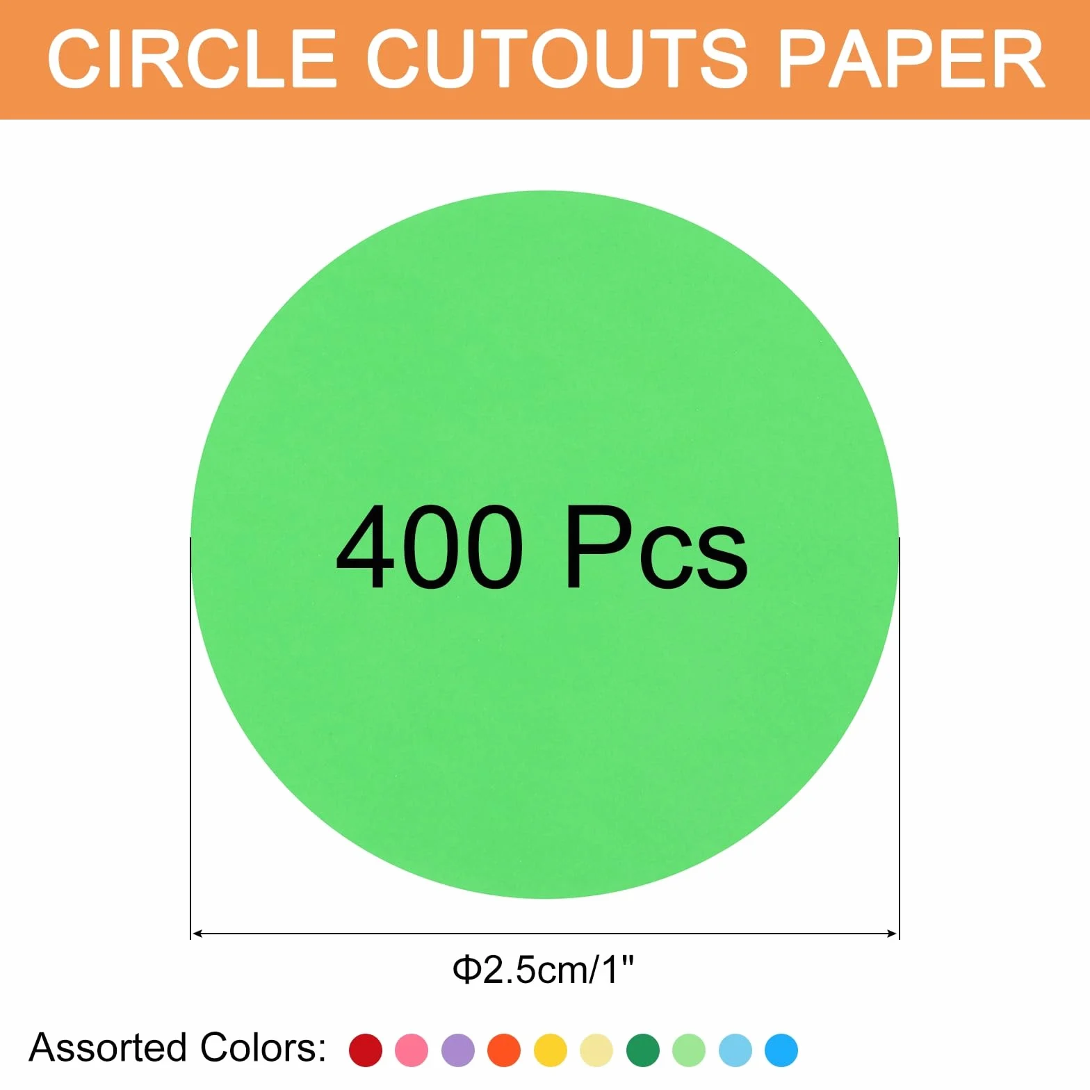 QUARKZMAN 400 PCS Ronds Découpés en Papier 1 Pouce Carton 70gsm pour DIY Décoration