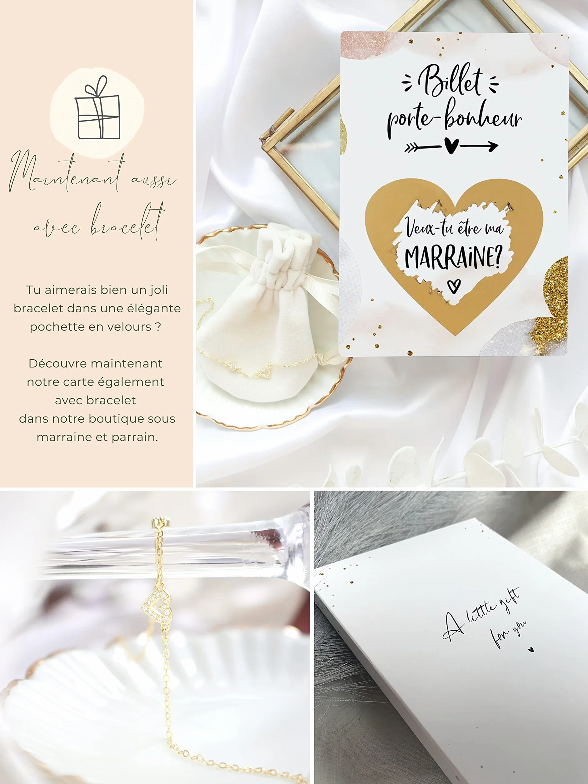 Carte à gratter Marraine demande avec enveloppe