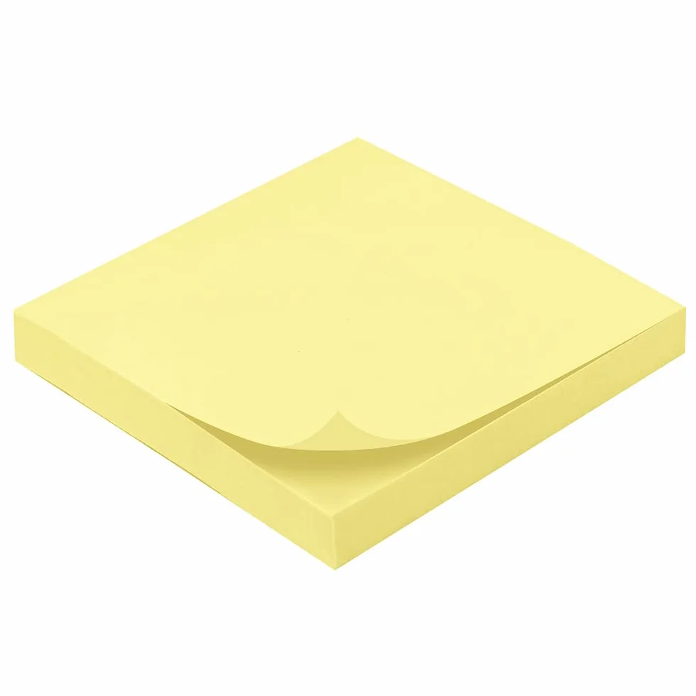 WAYTEX Notes autocollantes 100 feuilles jaunes 75 x 75 mm adhésives repositionnables