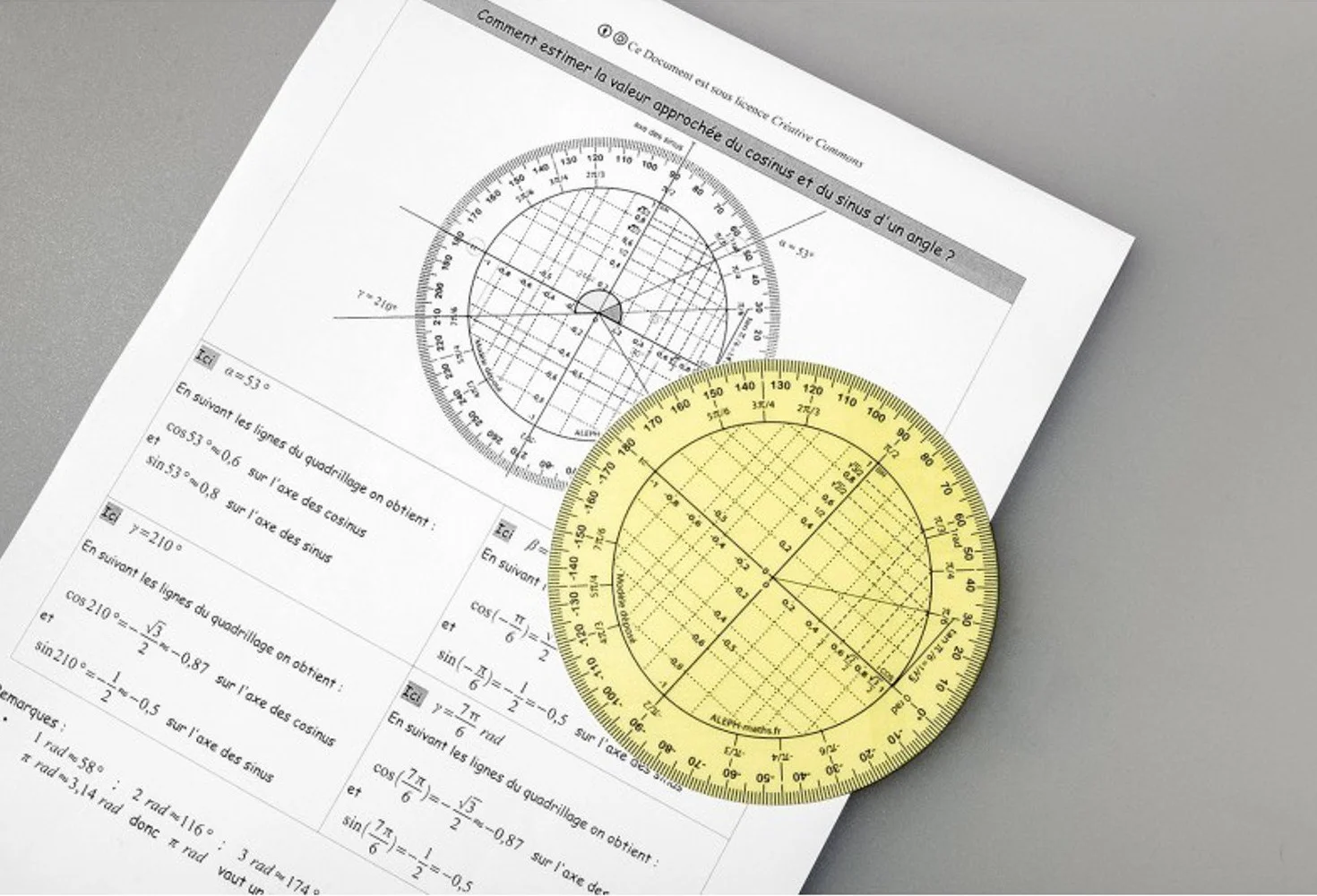 Aleph rapporteur trigonométrique 11 cm