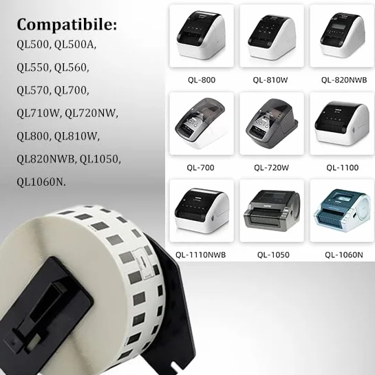 Étiquettes continues compatibles Brother P-Touch 62 mm x 30,48 m pour QL1050 QL1060N QL500 QL560VP QL570 QL580 QL700 QL710W QL800 QL810W