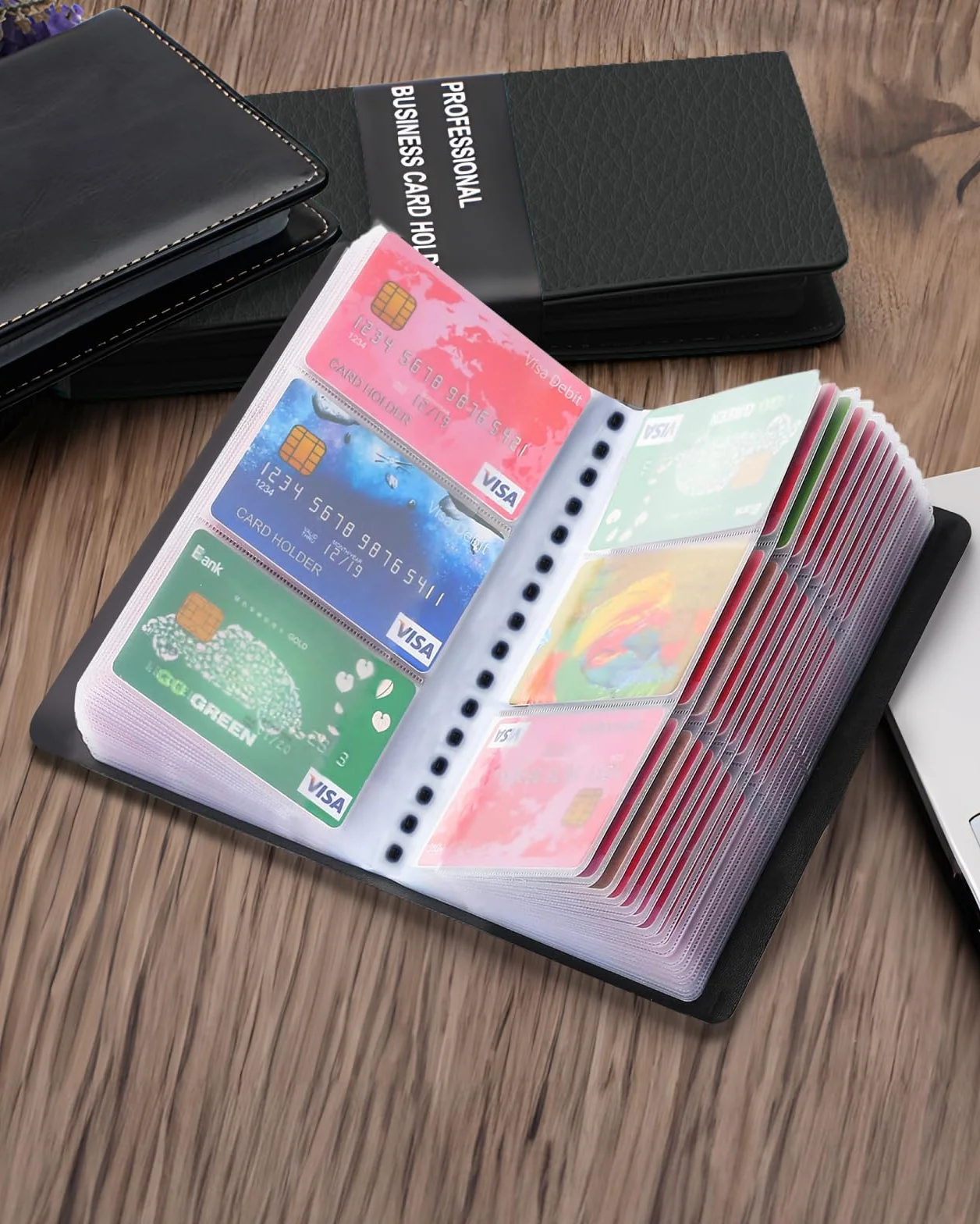 Zacro Porte Cartes de Visite PVC 240 Cartes Livre Ranger Fidélité Noir