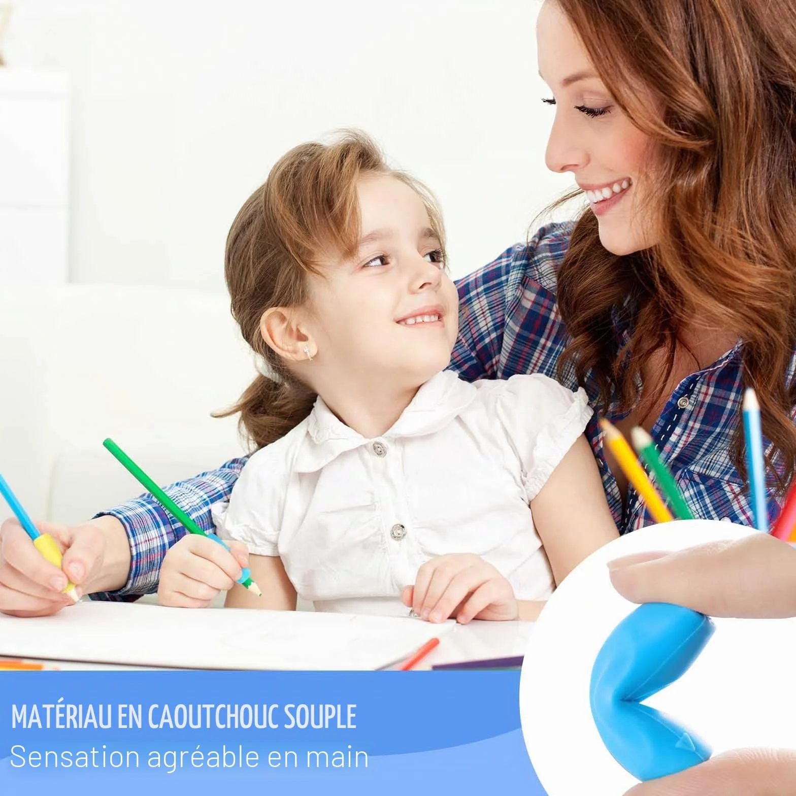 Guide Doigts Ecriture Enfant, Embout Crayon Grips Multicolore