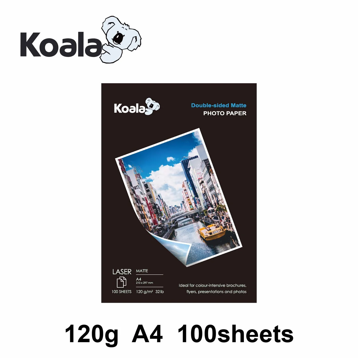 KOALA Papier Photo Double Face Mat A4 120 g/m² 100 feuilles pour imprimante LASER