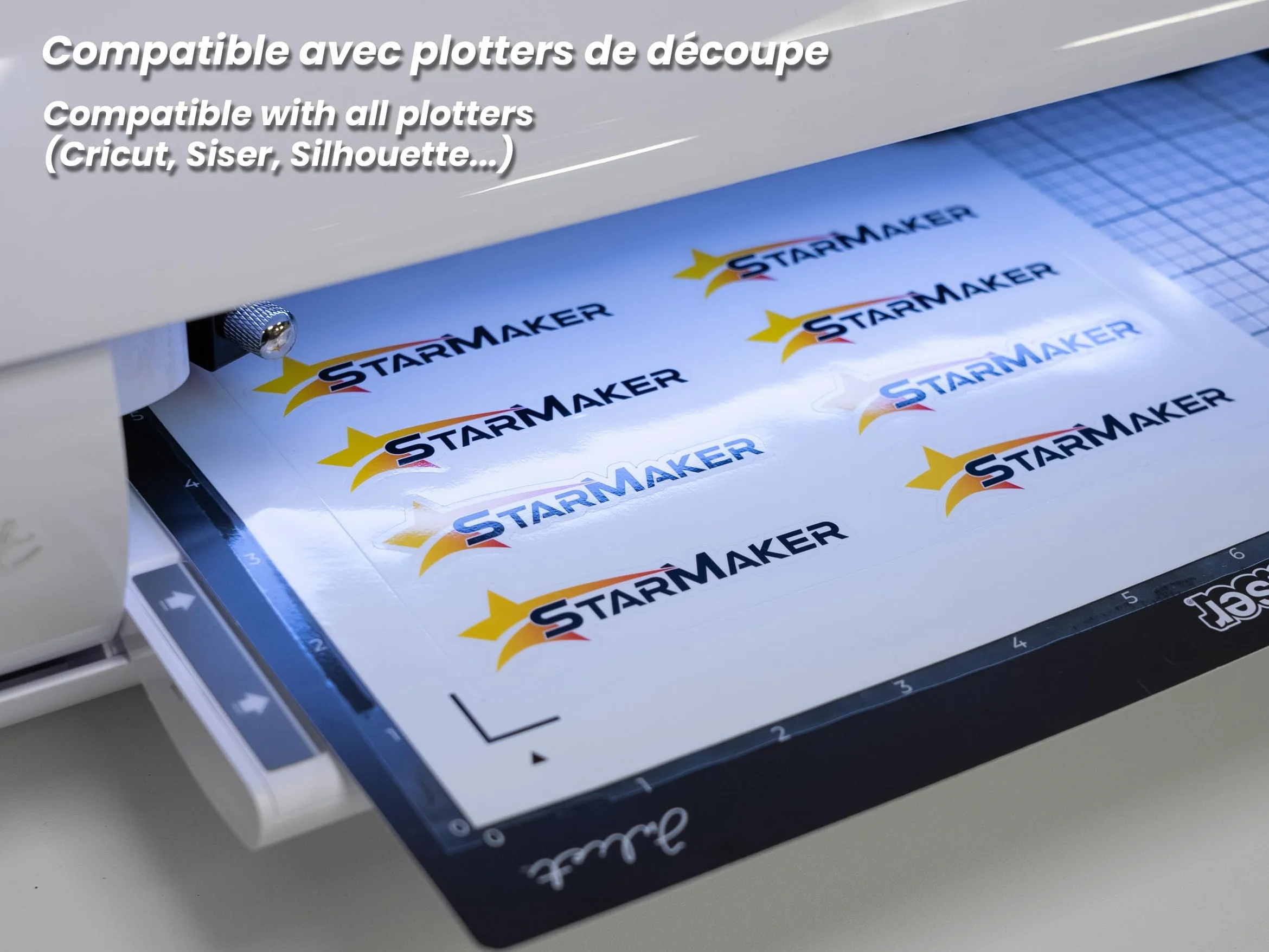 Vinyle Brillant A4 10 Feuilles Autocollant Imprimable Jet d'Encre Étanche Résistant pour Stickers Plotter