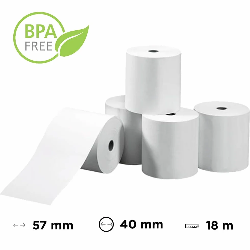 Bobines thermiques TPE 57x40x12cm 17m sans BPA 100% papier sans Bisphénol (50)