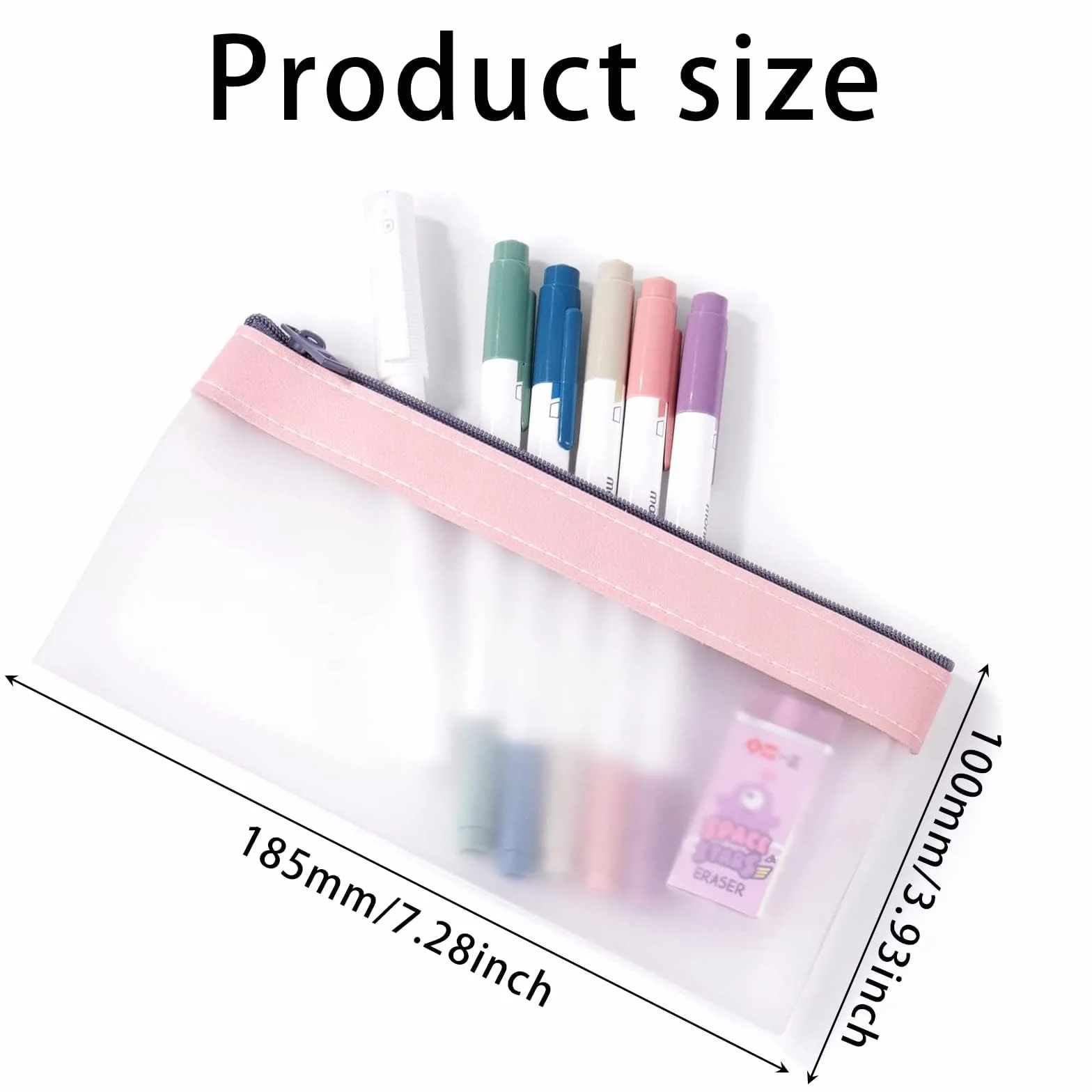Trousse Transparente Grande Capacité Plumier Simple Mode Enfant Etanche Portable pour Ecole Voyage
