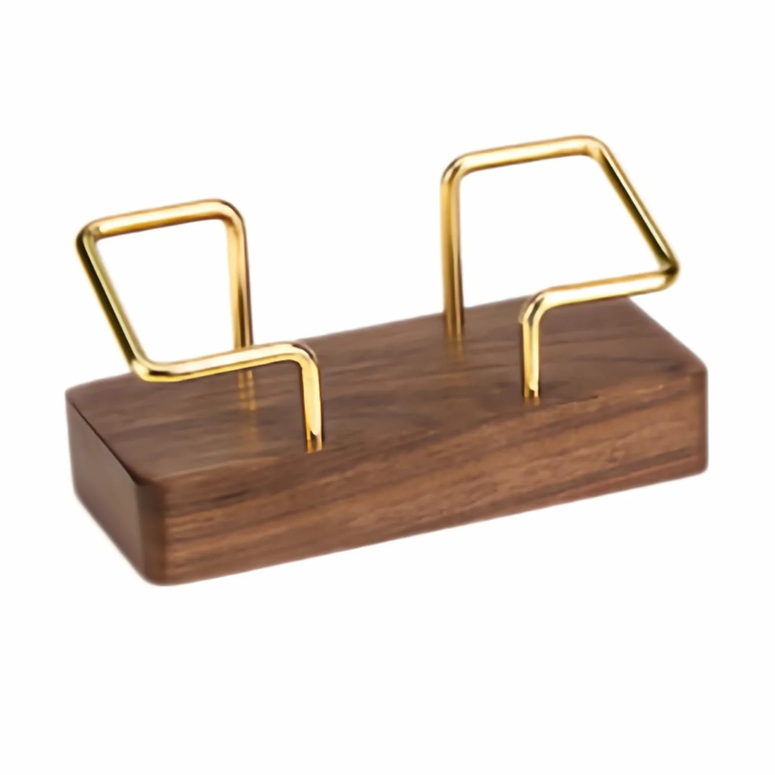 Porte-cartes de visite en bois grande capacité pour bureau réception magasin (Black walnut)