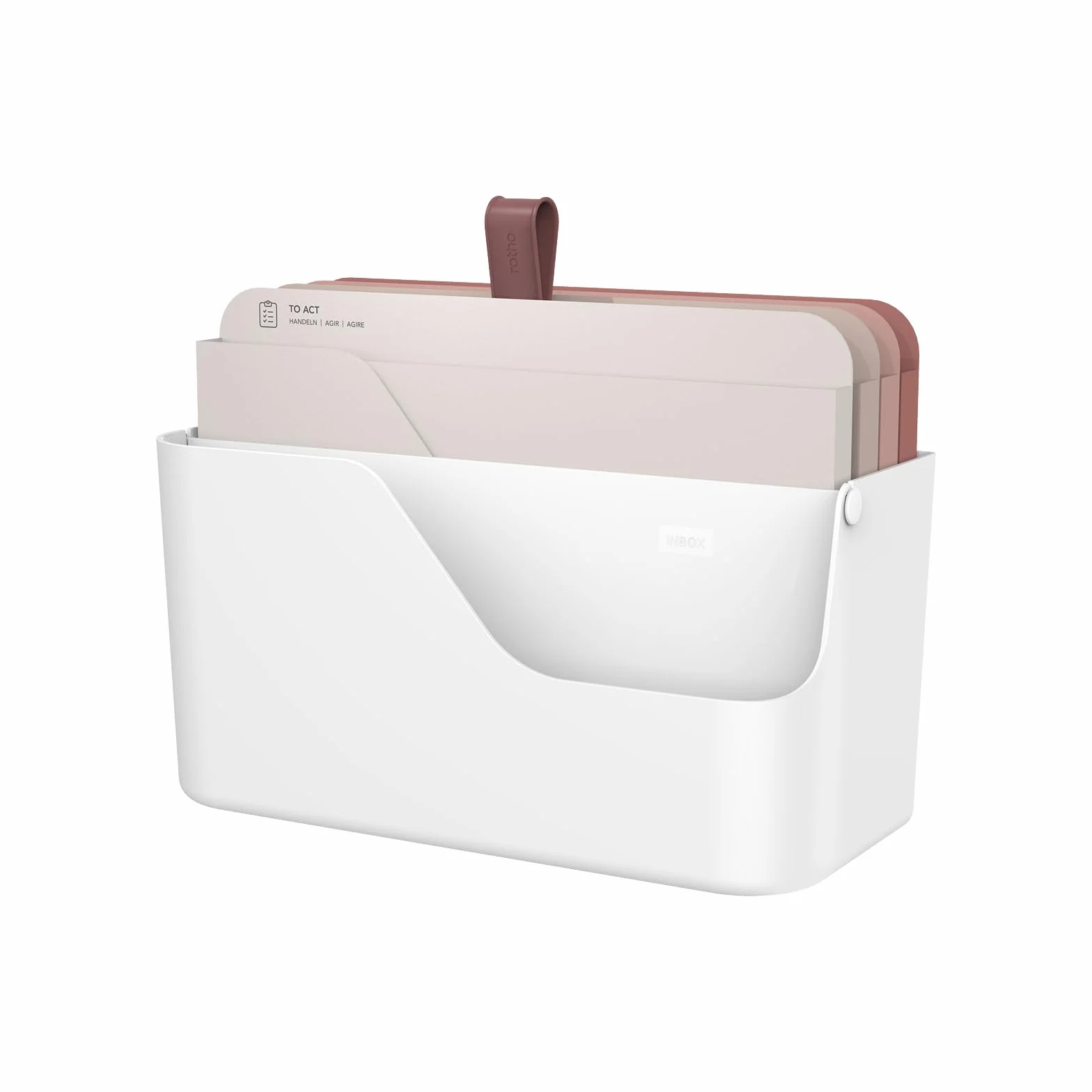 Rotho MyPaper Plus Organiseur de documents en plastique PP sans BPA blanc/rouge 36,4 x 16,8 x 31,7 cm