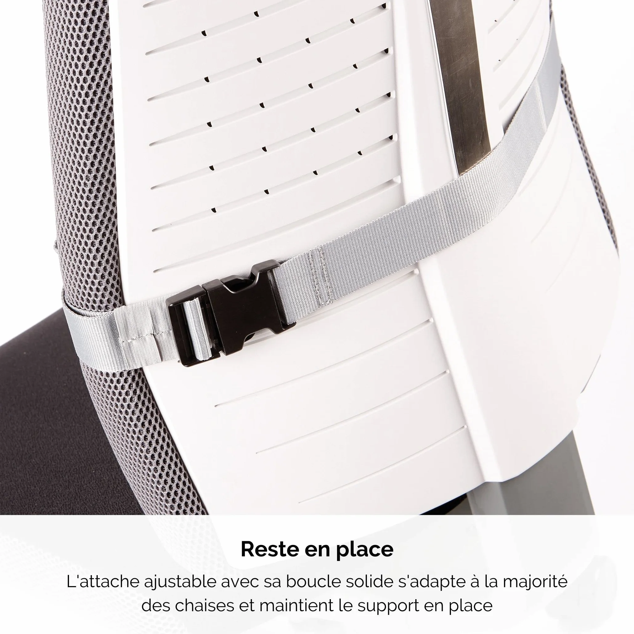 Fellowes I-Spire Organiseur de bureau support lombaire ergonomique mousse maille respirante Gris clair foncé