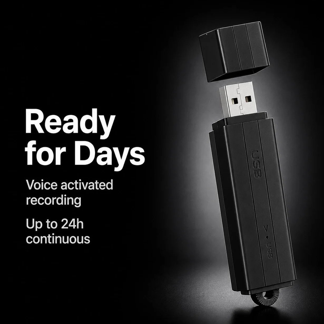 Enregistreur Audio Compact 288h Stockage 24h Enregistrement Continu Détection Vocale Horodatage Automatique